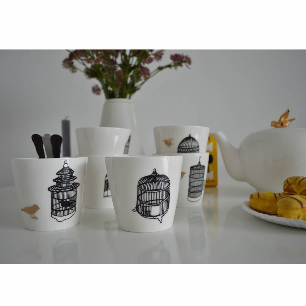 Zestaw kubków FREEDOM BIRDS biała porcelana Pols Potten Eye on Design