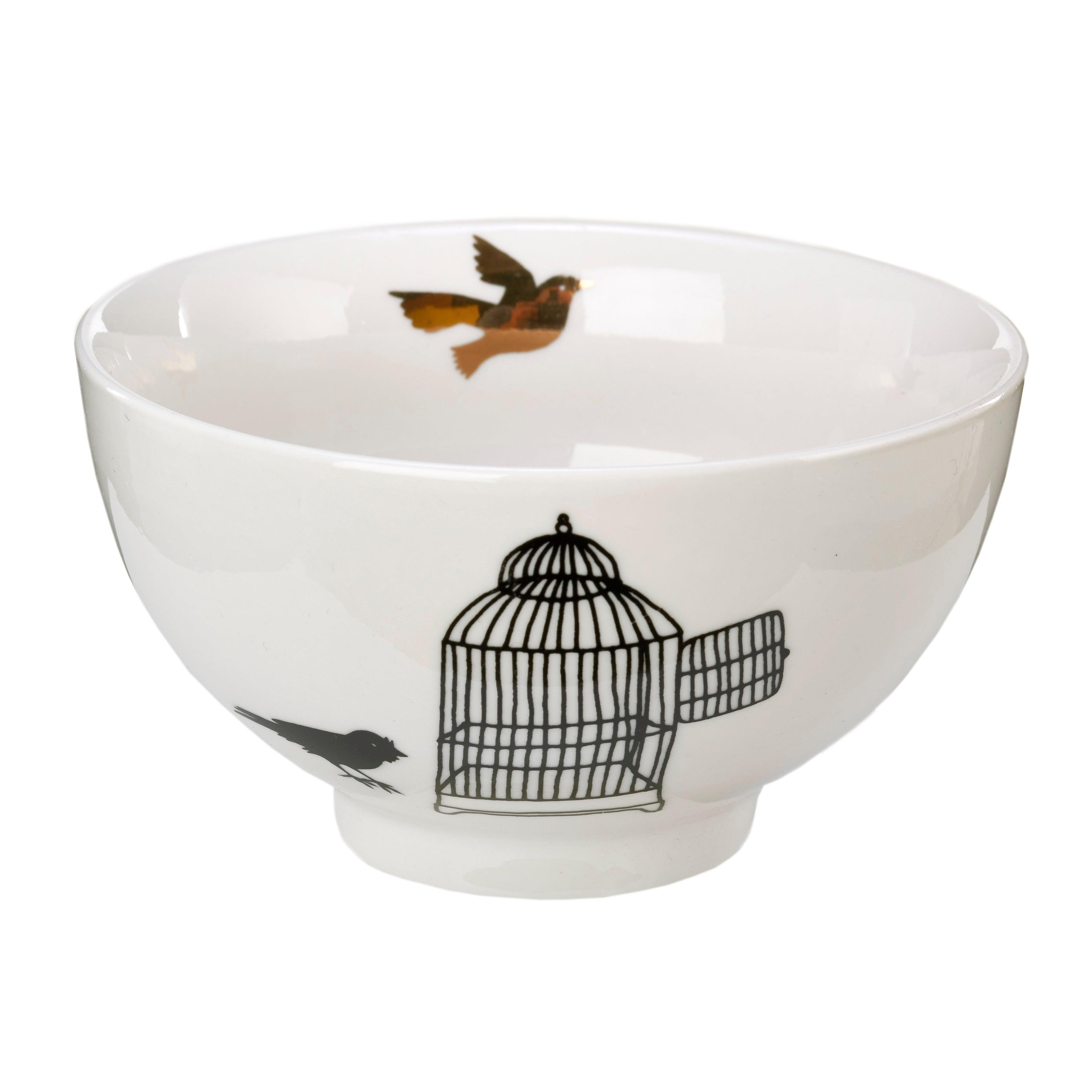Zestaw misek na przekąski FREEDOM BIRDS biała porcelana Pols Potten Eye on Design