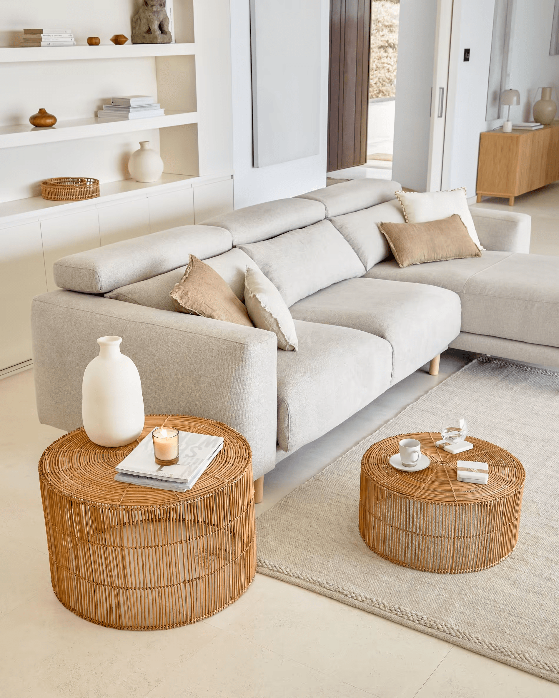 Zestaw stolików bocznych ELMIMA rattanowy La Forma Eye on Design