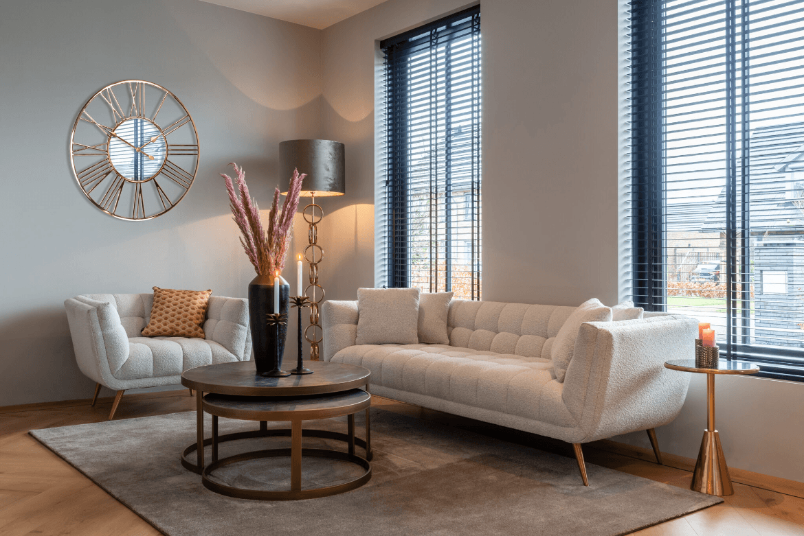 Zestaw stolików kawowych BLACKBONE mosiężny Richmond Interiors Eye on Design