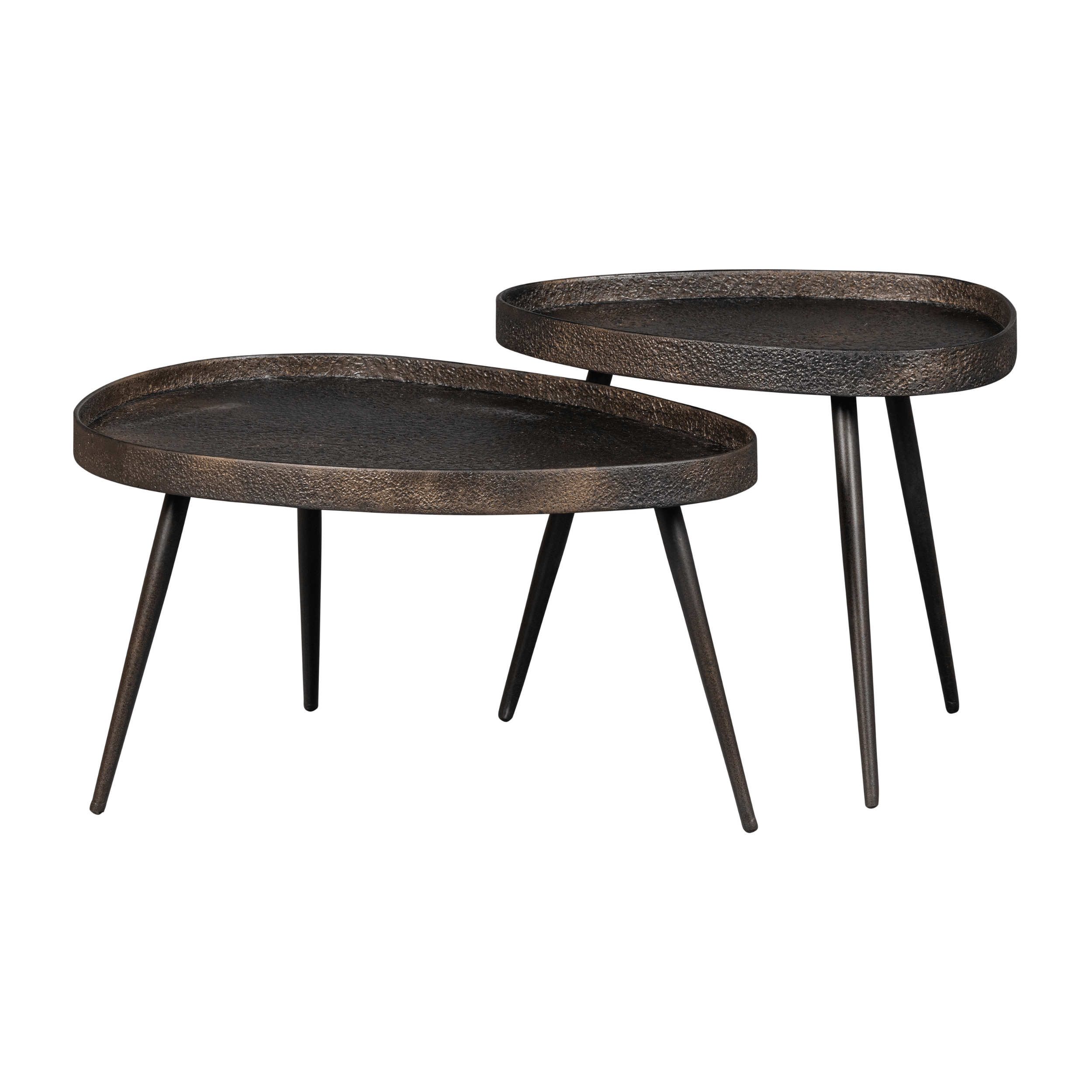 Zestaw stolików kawowych CRUDE ciemnobrązowy Be Pure Eye on Design