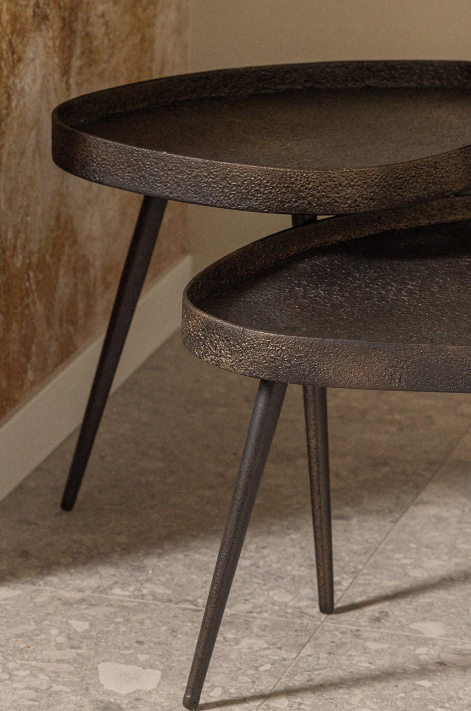 Zestaw stolików kawowych CRUDE ciemnobrązowy Be Pure Eye on Design