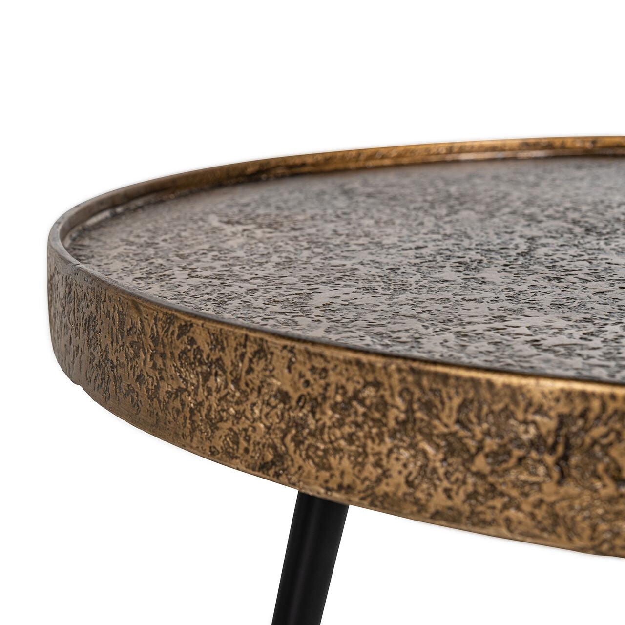 Zestaw stolików kawowych LUTON antyczny mosiądz Richmond Interiors Eye on Design