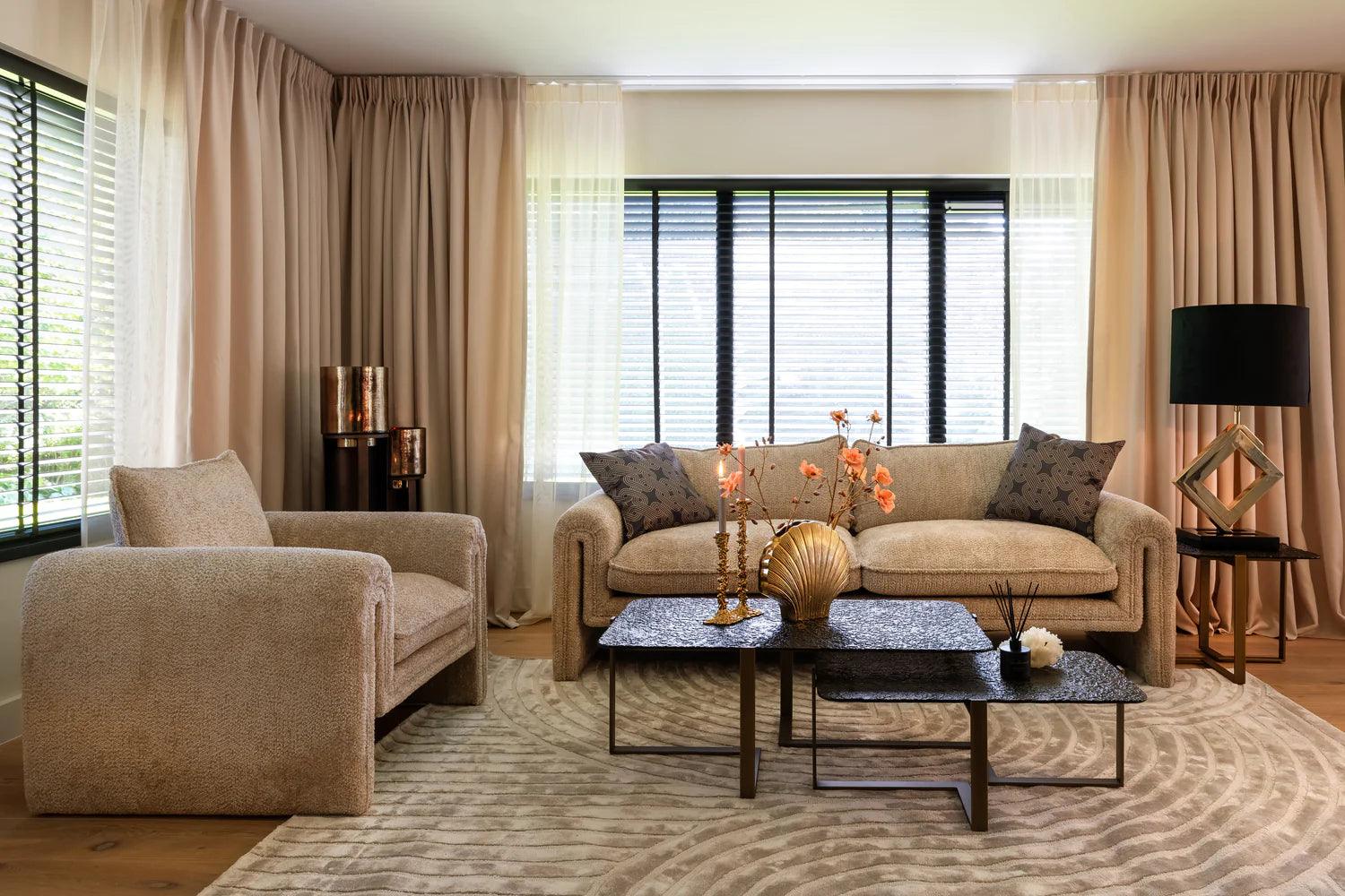 Zestaw stolików kawowych STERLING mosiężny Richmond Interiors Eye on Design