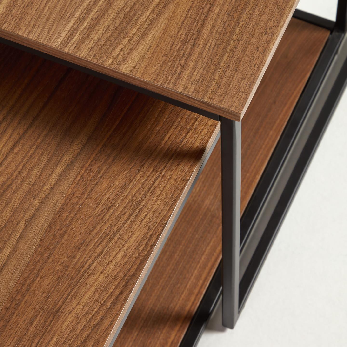 Zestaw stolików kawowych YOANA fornir orzechowy z czarną ramą La Forma Eye on Design