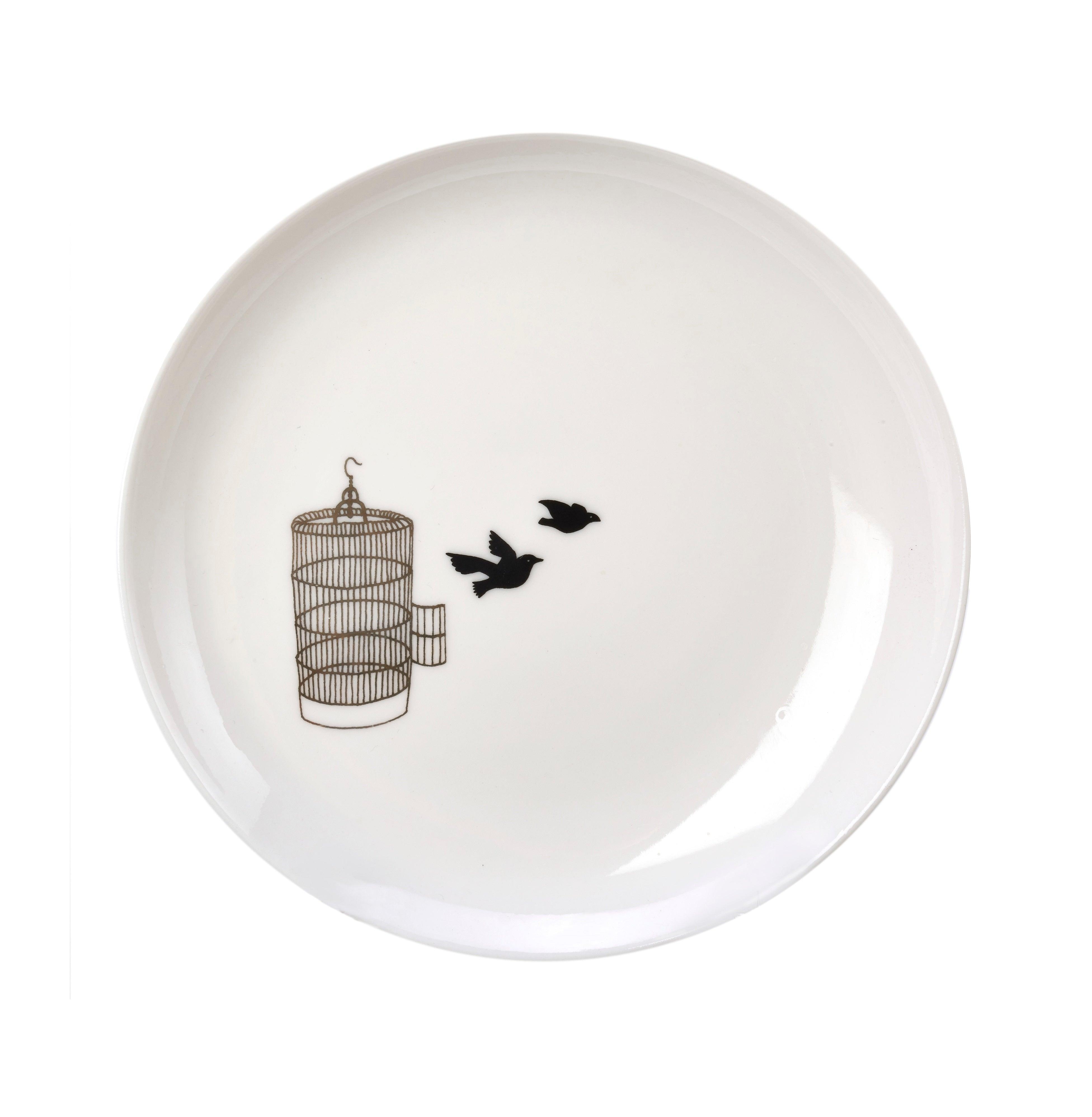 Zestaw talerzy FREEDOM BIRD biała porcelana Pols Potten Eye on Design