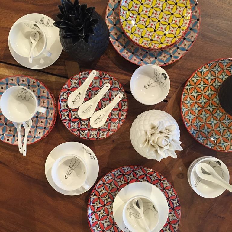 Zestaw talerzy obiadowych HIPPY ceramiczny Pols Potten Eye on Design