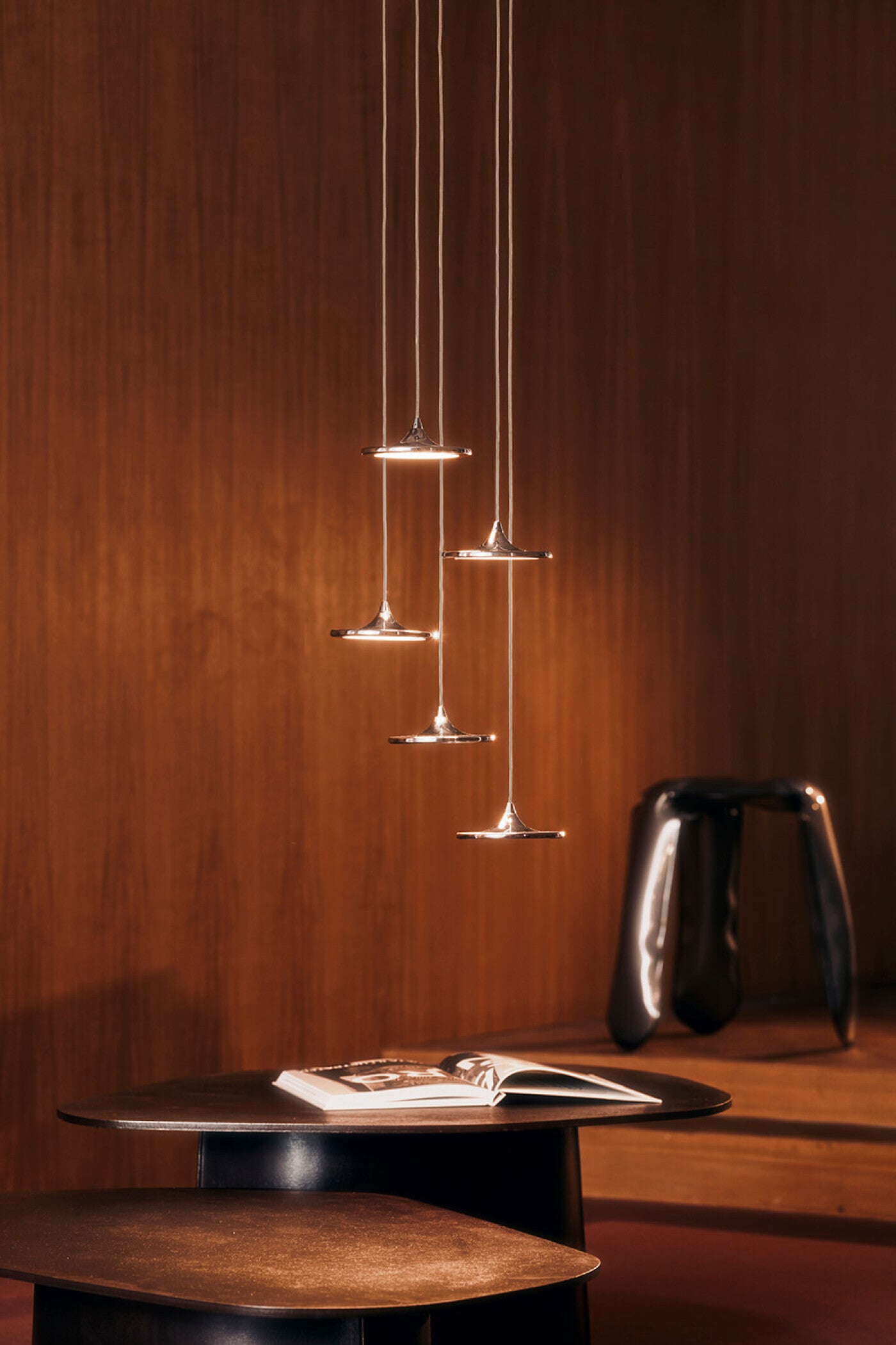 Pendelleuchten-Set LUNA inox