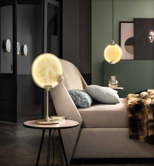 Tischlampe HORO TL gebürstetes Messing