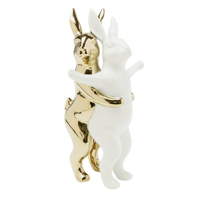 Figurka w kształcie królików w kolorze białym i złotym Kare Design Eye on Design