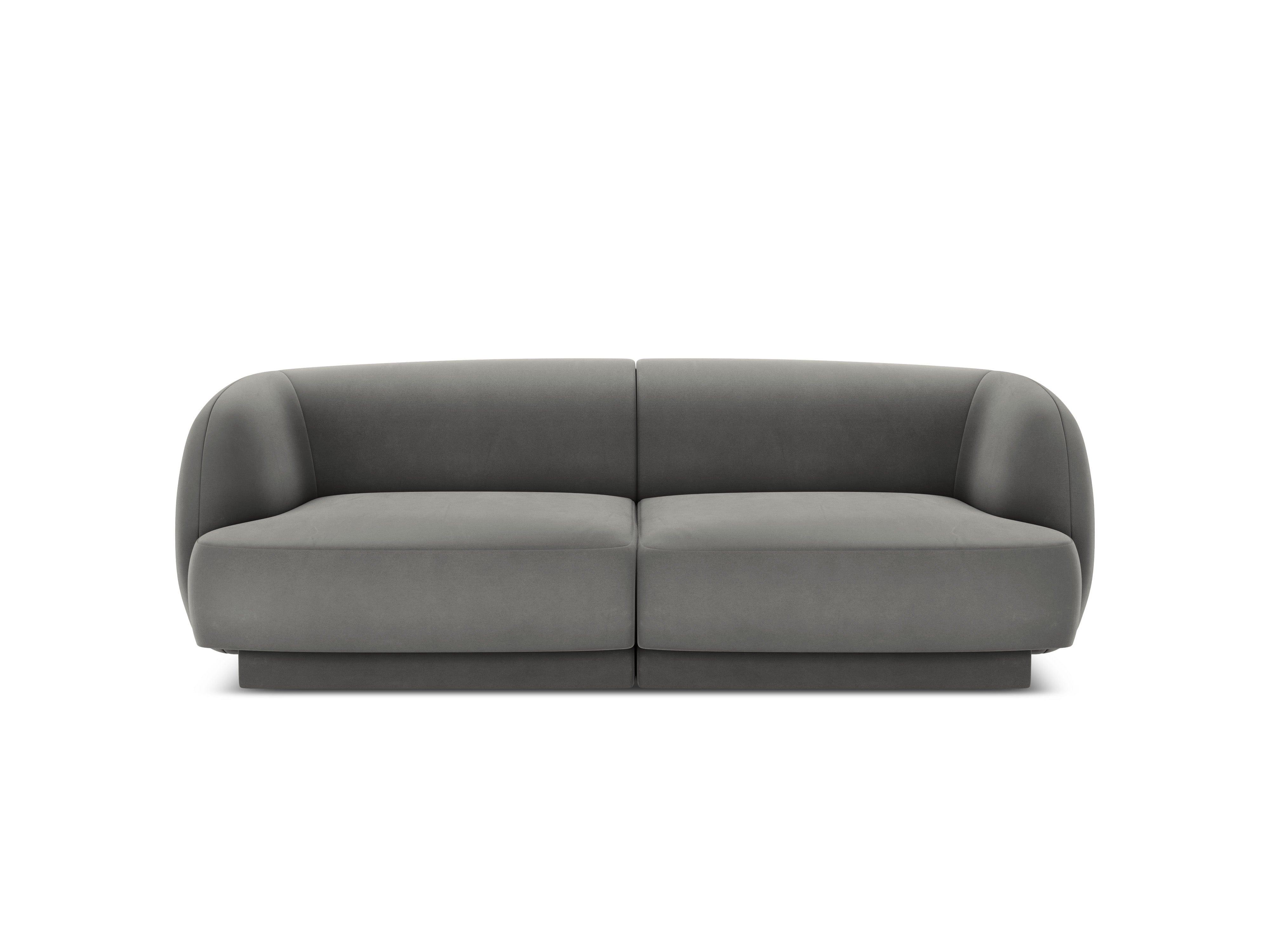 Sofa aksamitna 2-osobowa MILEY jasnoszary Micadoni Eye on Design