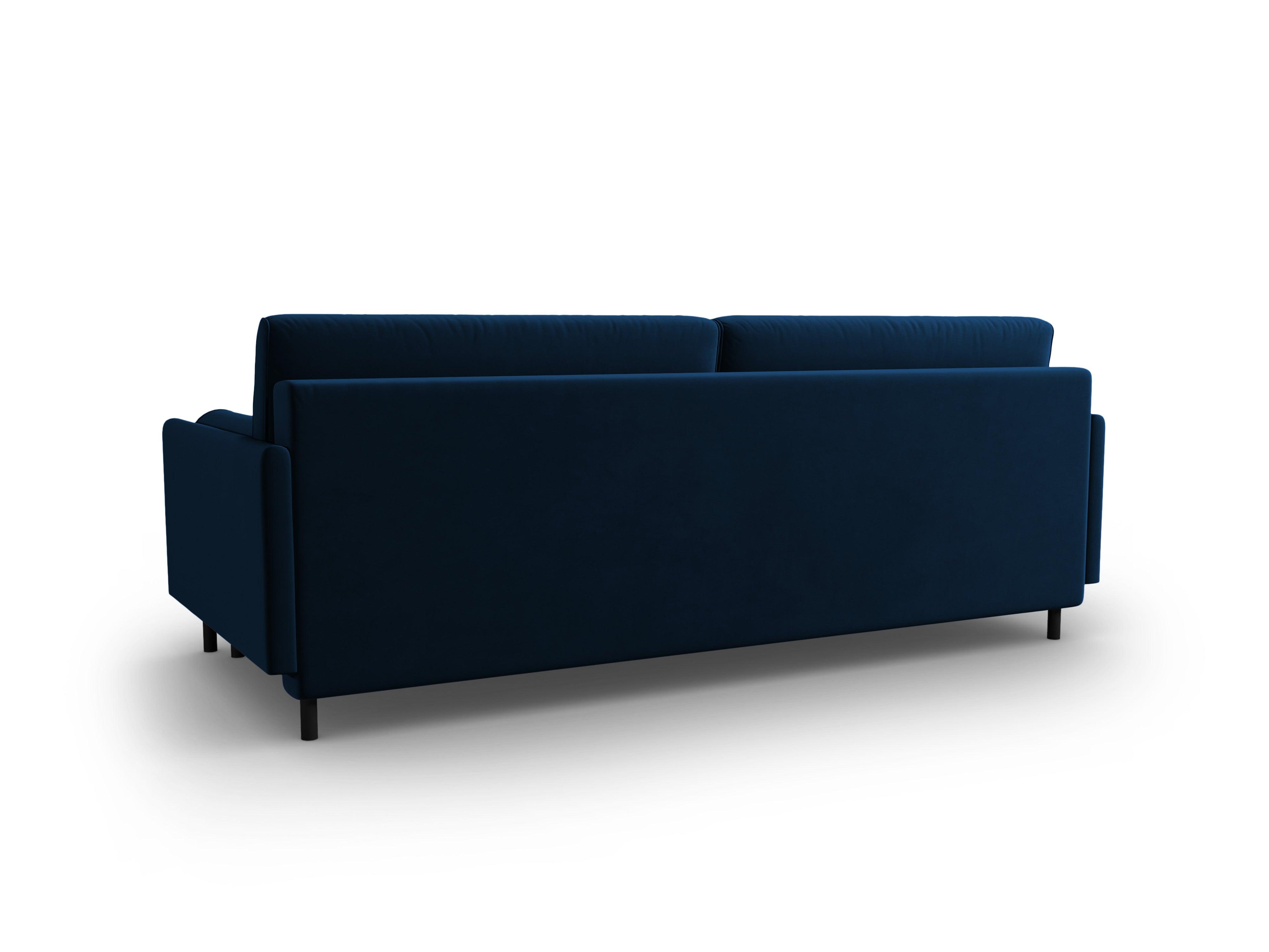 Sofa aksamitna z funkcją spania SCOTT granat królewski Micadoni Eye on Design