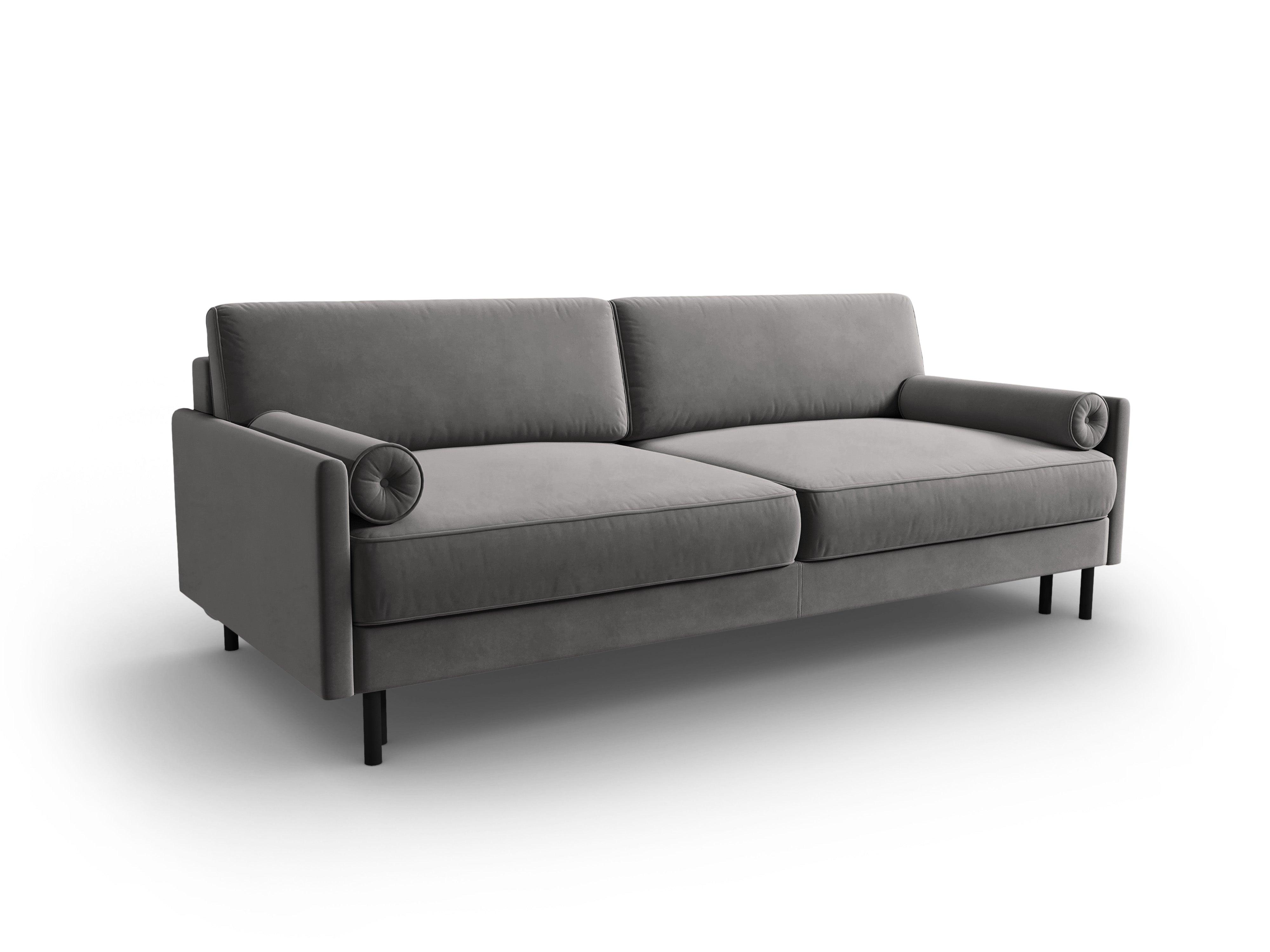 Sofa aksamitna z funkcją spania SCOTT jasnoszary Micadoni Eye on Design