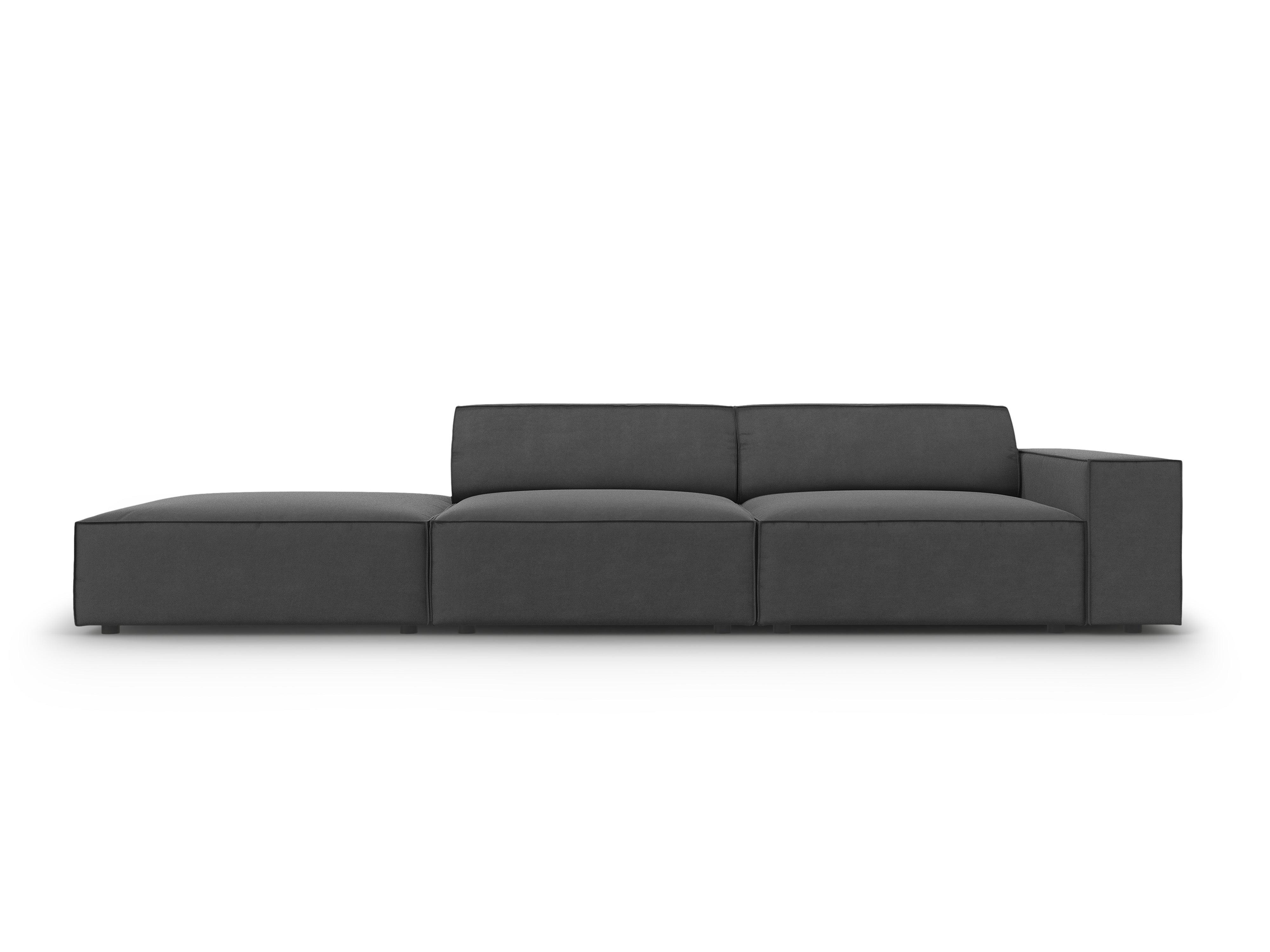 Sofa aksamitna lewostronna 3-osobowa JODIE ciemnoszary Micadoni Eye on Design