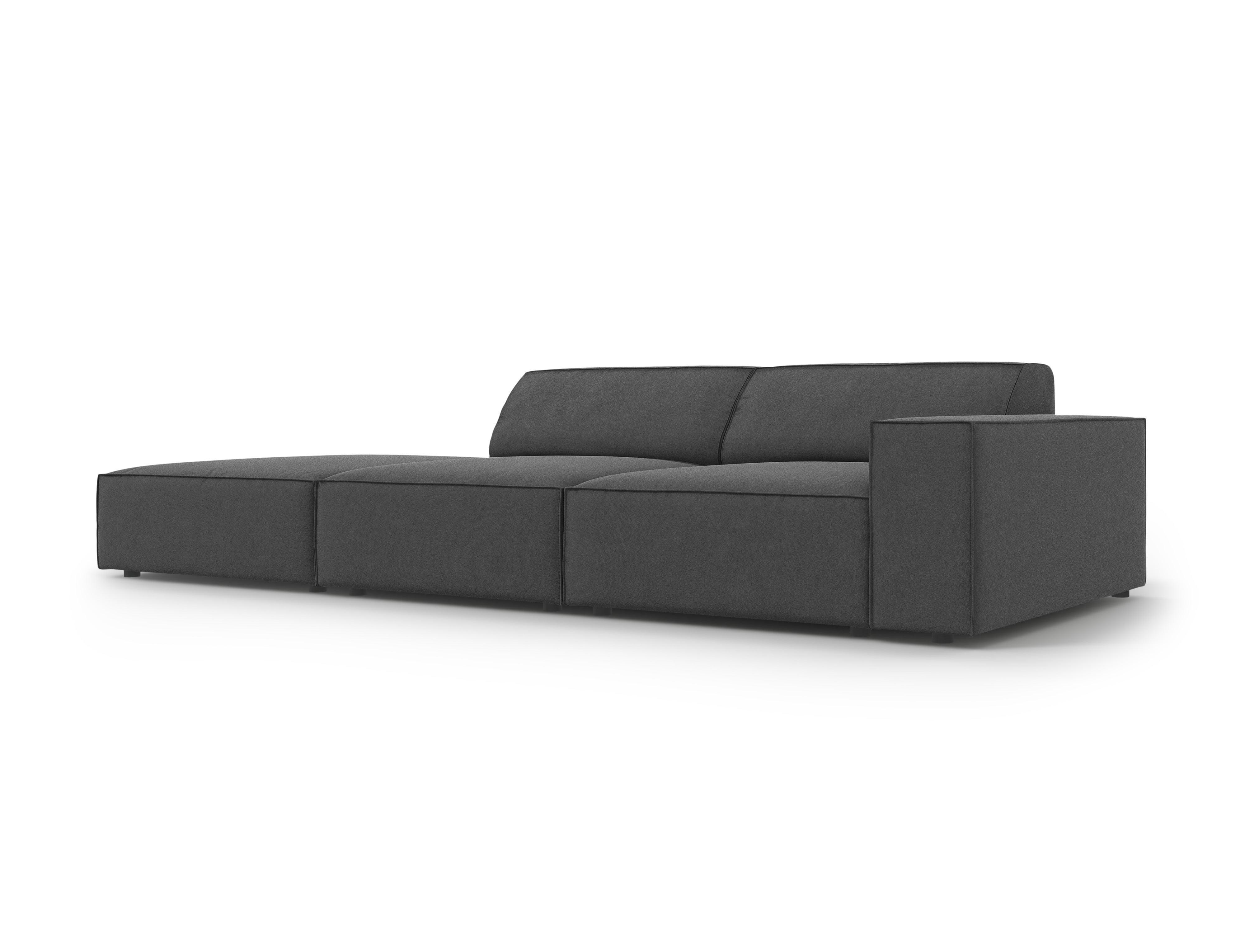 Sofa aksamitna lewostronna 3-osobowa JODIE ciemnoszary Micadoni Eye on Design