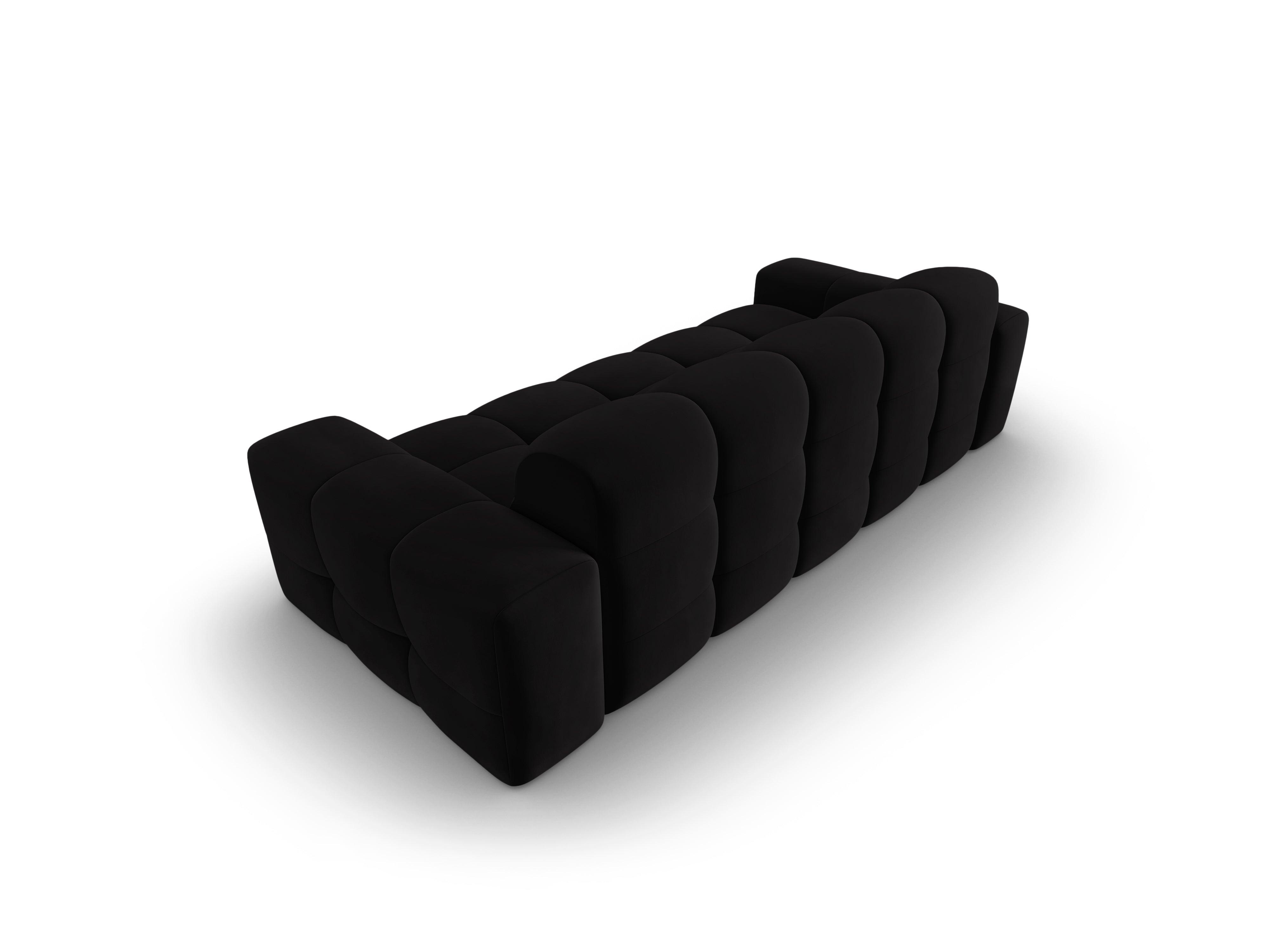 Sofa aksamitna 3-osobowa KENDAL czarny Micadoni Eye on Design