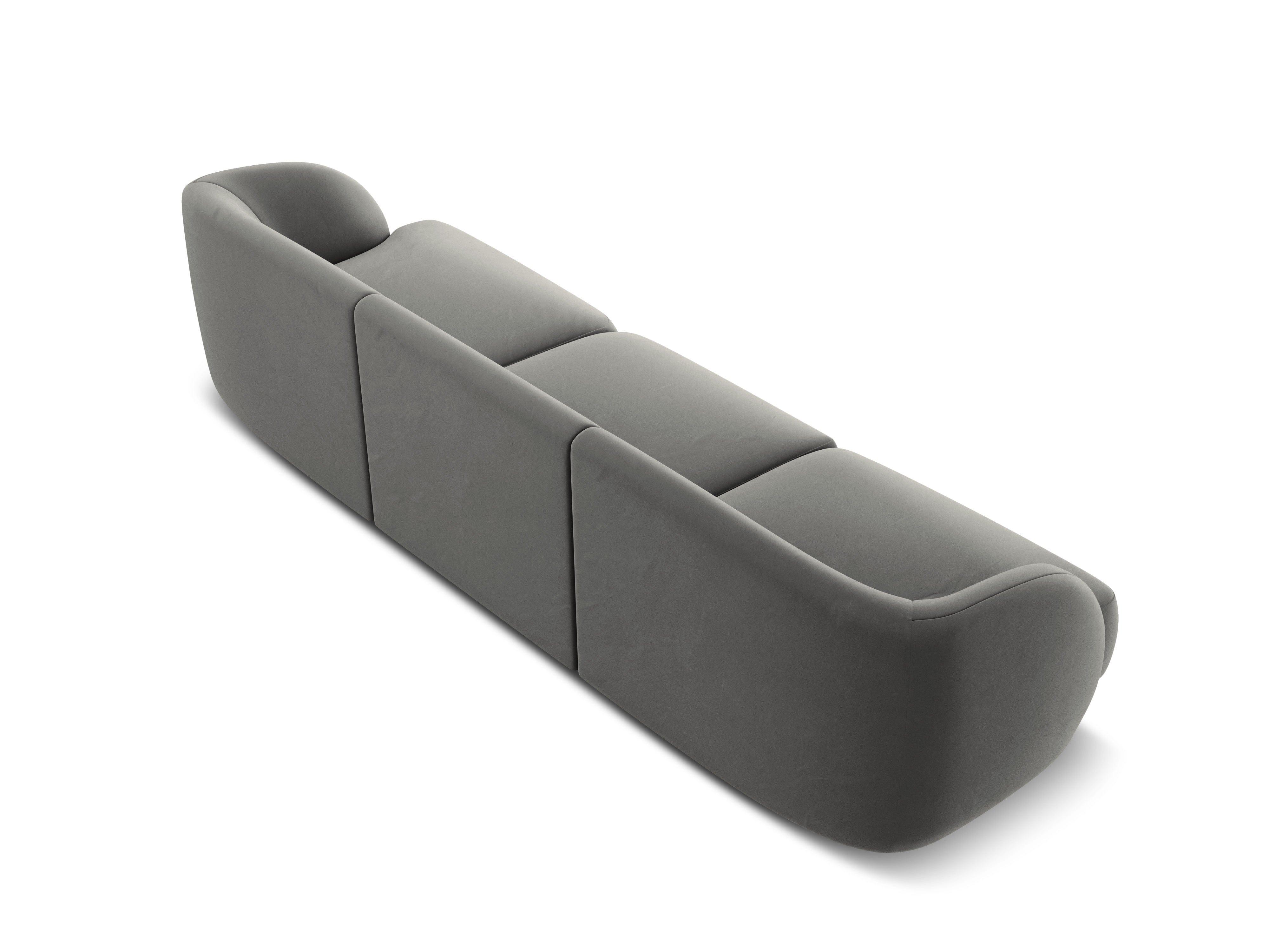 Sofa aksamitna 3-osobowa MILEY jasnoszary Micadoni Eye on Design