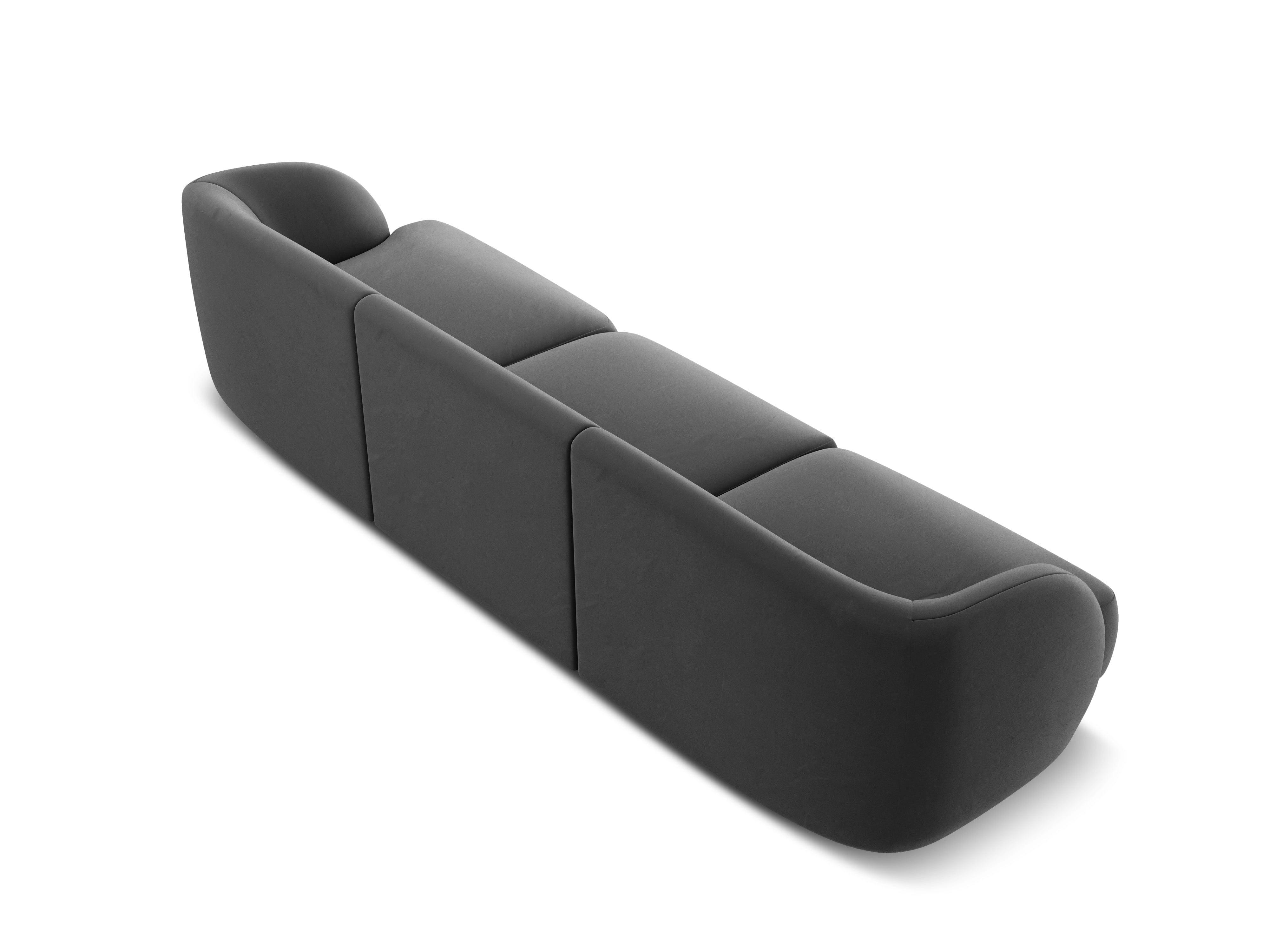 Sofa aksamitna 3-osobowa MILEY ciemnoszary Micadoni Eye on Design