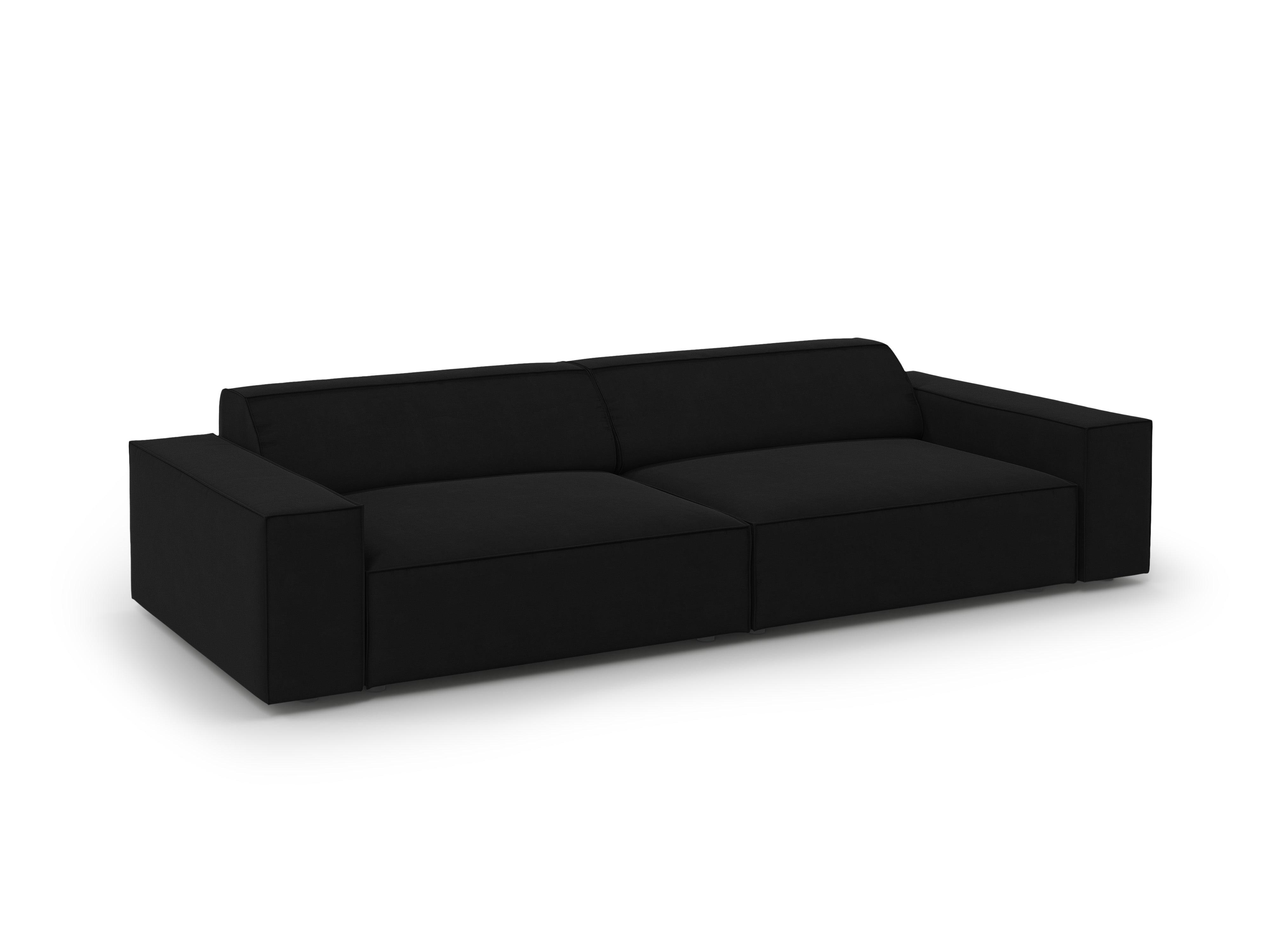 Sofa aksamitna 4-osobowa JODIE czarny Micadoni Eye on Design