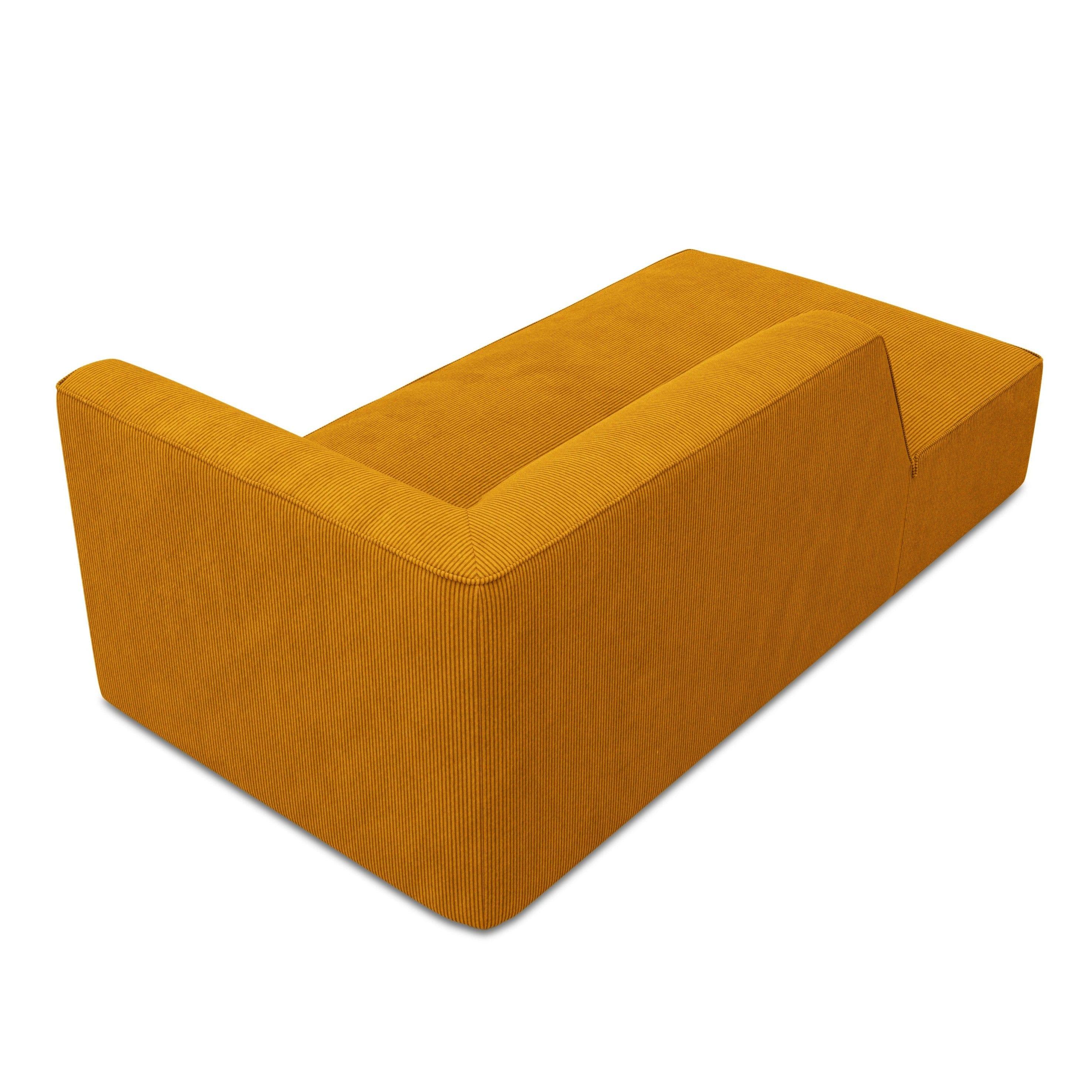 Szezlong sztruksowy lewostronny RUBY żółty Micadoni Eye on Design