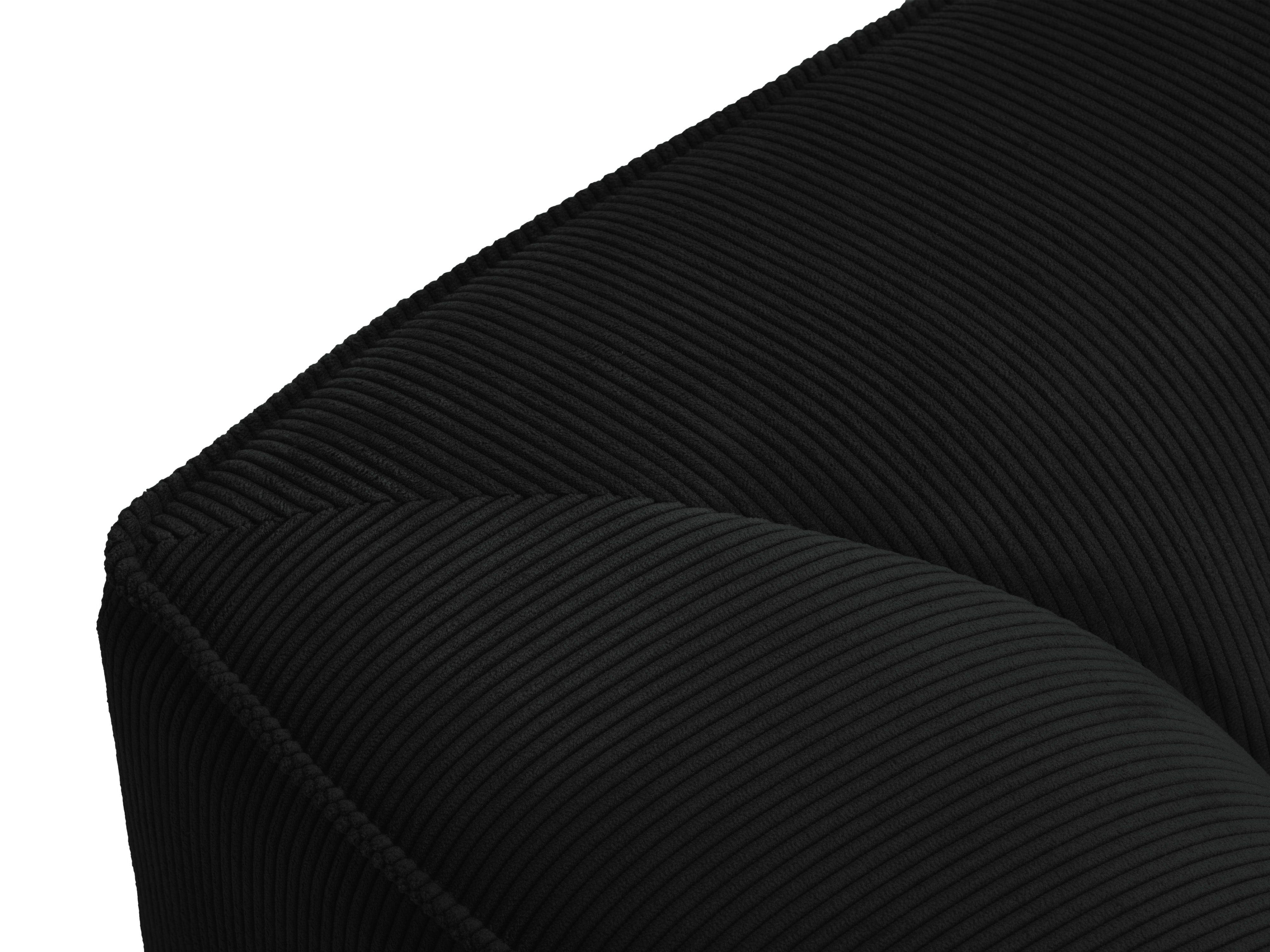 Szezlong sztruksowy lewostronny RUBY czarny Micadoni Eye on Design