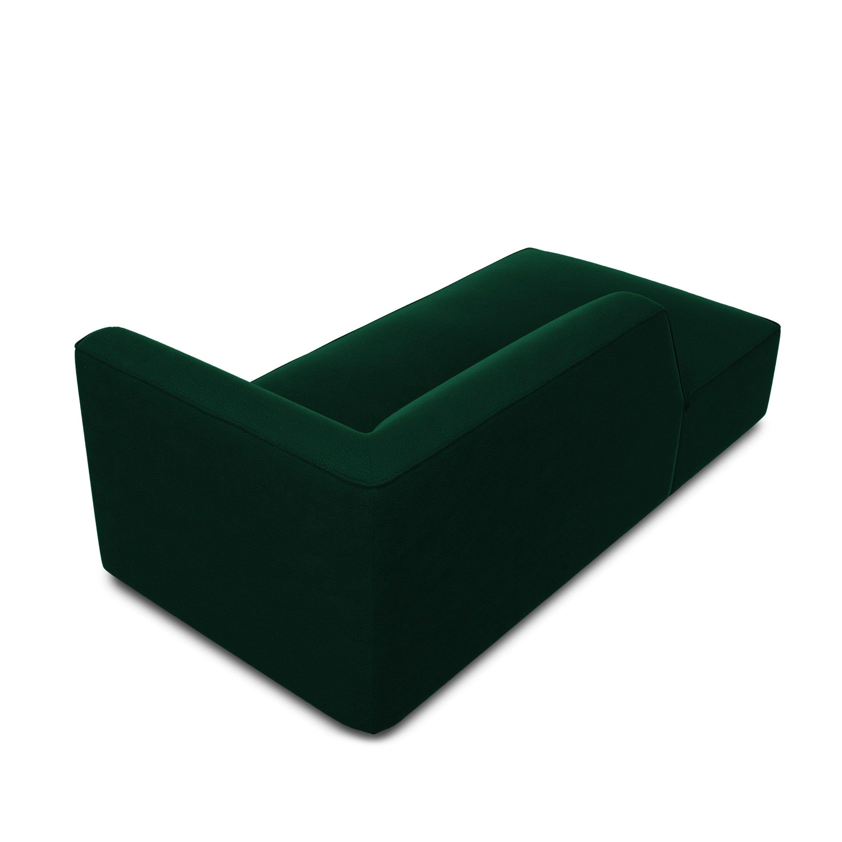 Szezlong aksamitny lewostronny RUBY butelkowa zieleń Micadoni Eye on Design