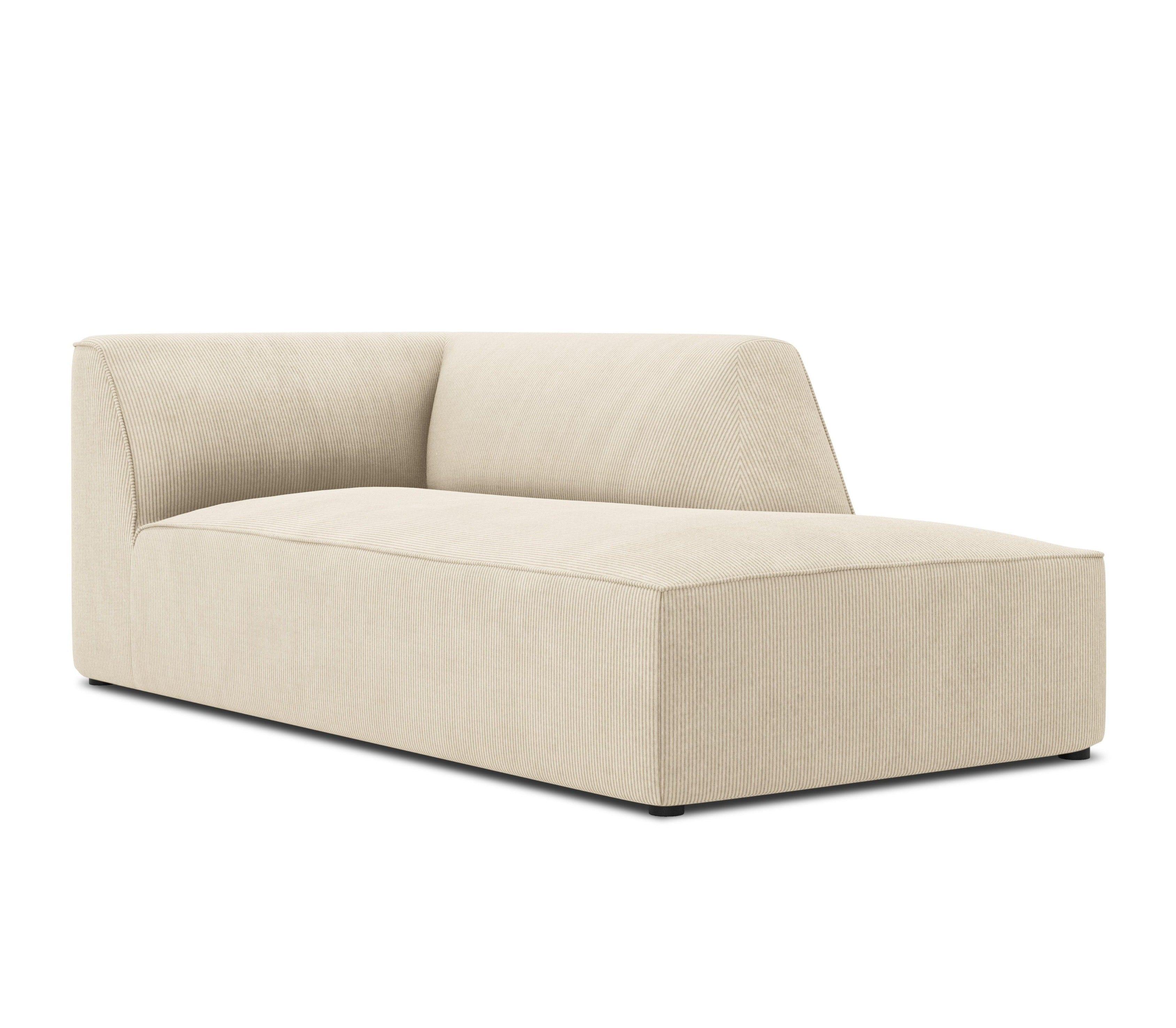 Szezlong sztruksowy prawostronny RUBY beżowy Micadoni Eye on Design