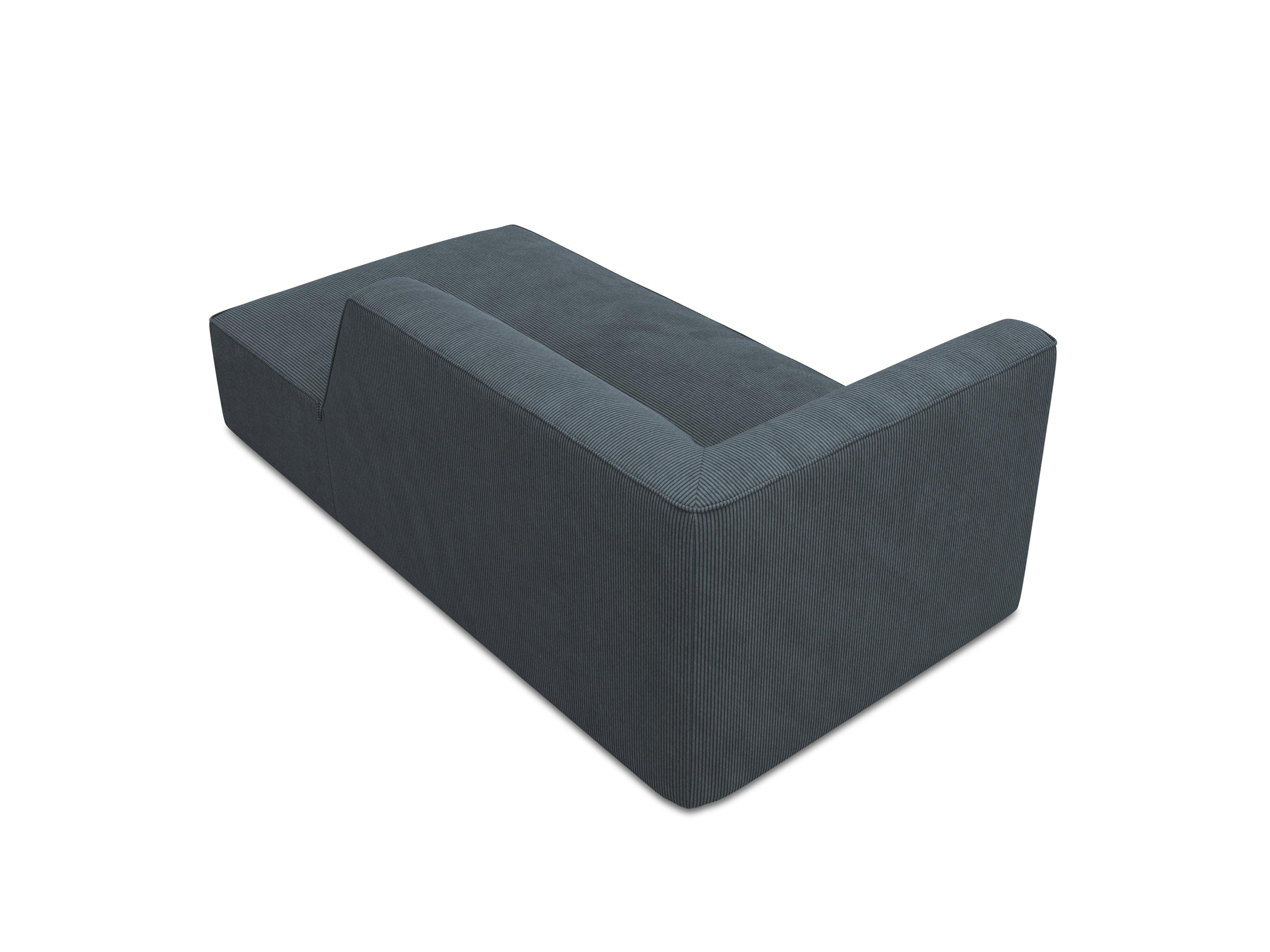 Szezlong sztruksowy prawostronny RUBY niebieski Micadoni Eye on Design