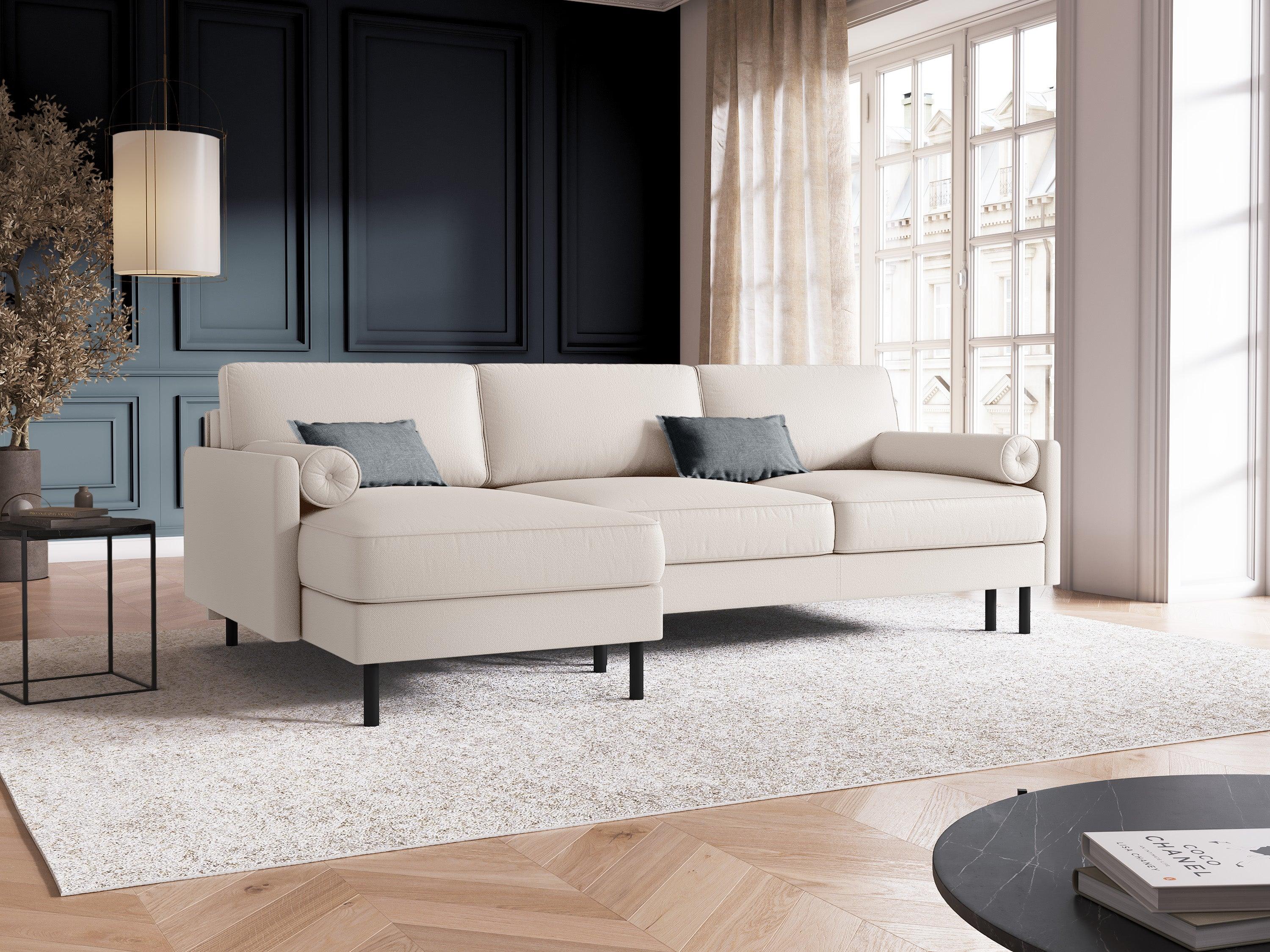 Narożnik lewostronny z funkcją spania SCOTT jasnobeżowy Micadoni Eye on Design