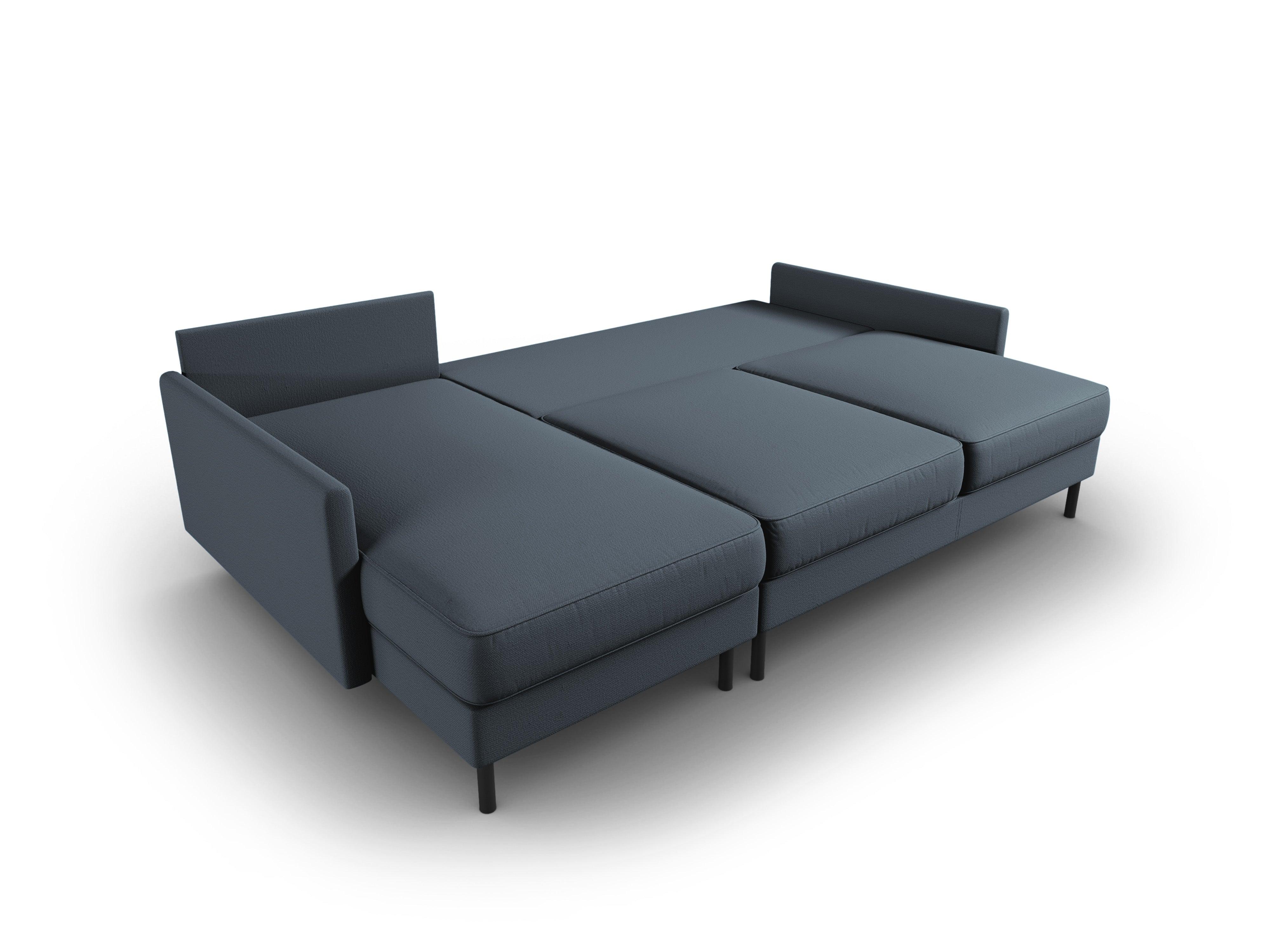 Narożnik lewostronny z funkcją spania SCOTT niebieski Micadoni Eye on Design