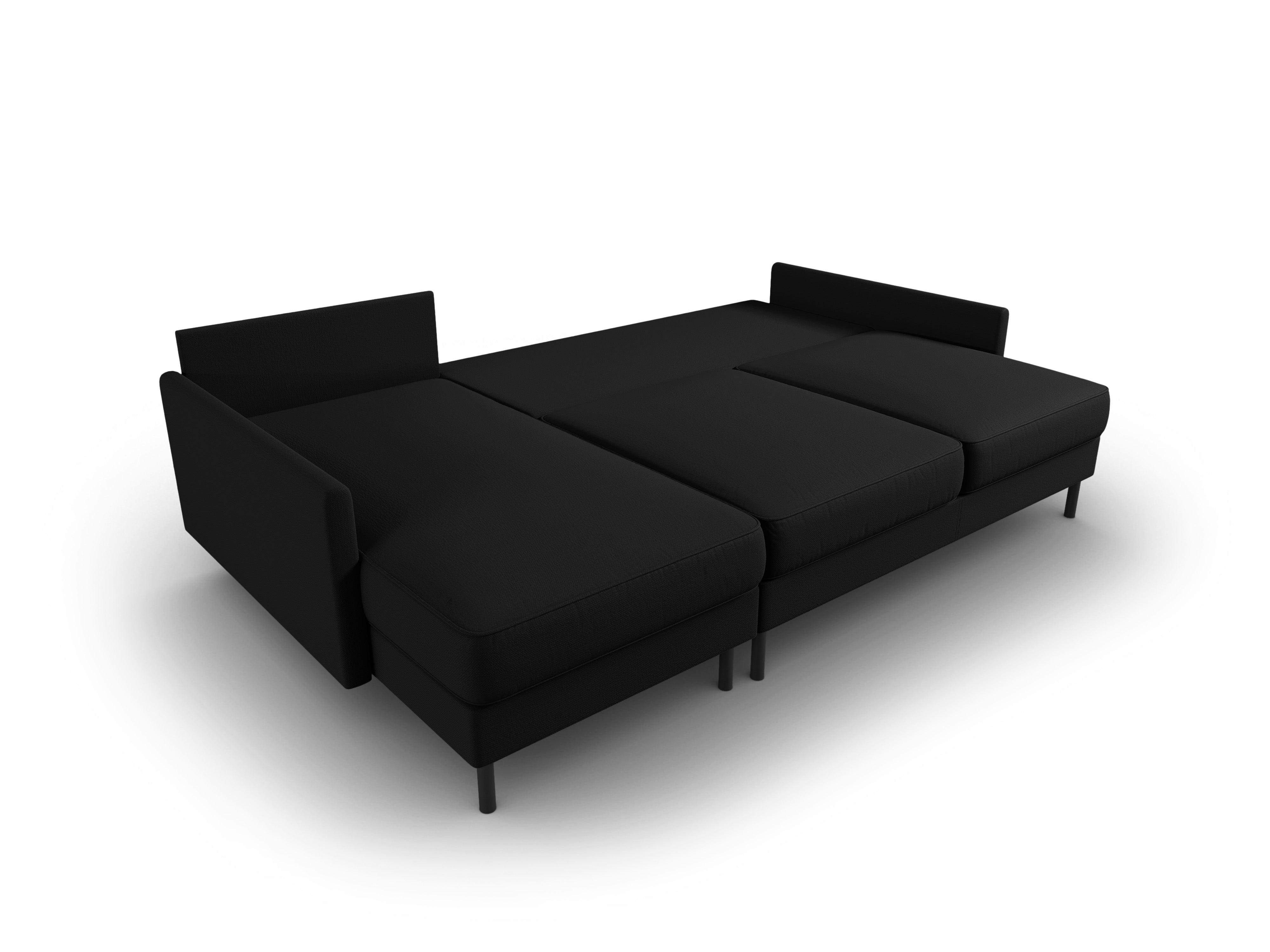 Narożnik lewostronny z funkcją spania SCOTT czarny Micadoni Eye on Design