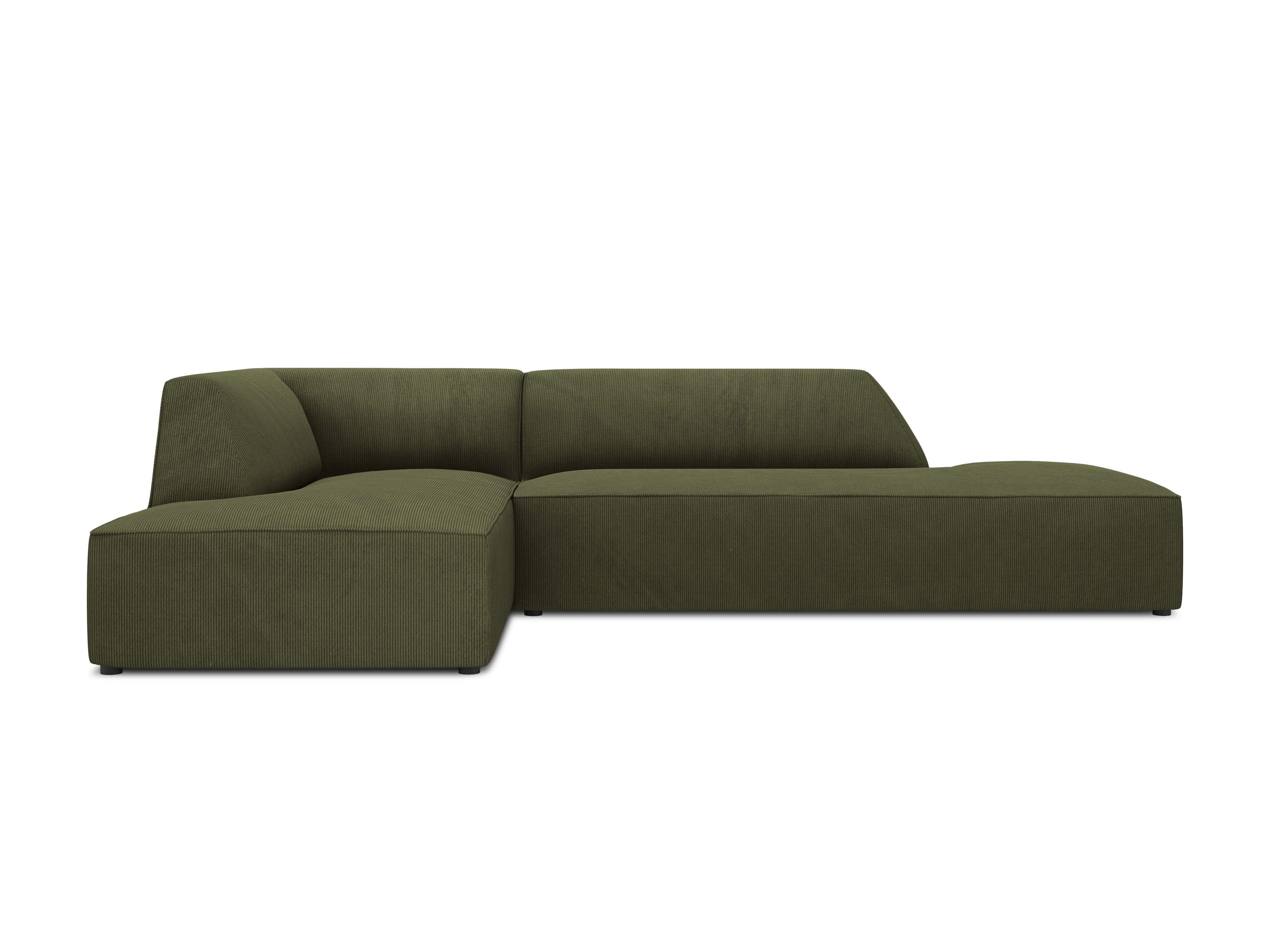 Sofa narożna sztruksowa lewostronna RUBY zielony Micadoni Eye on Design