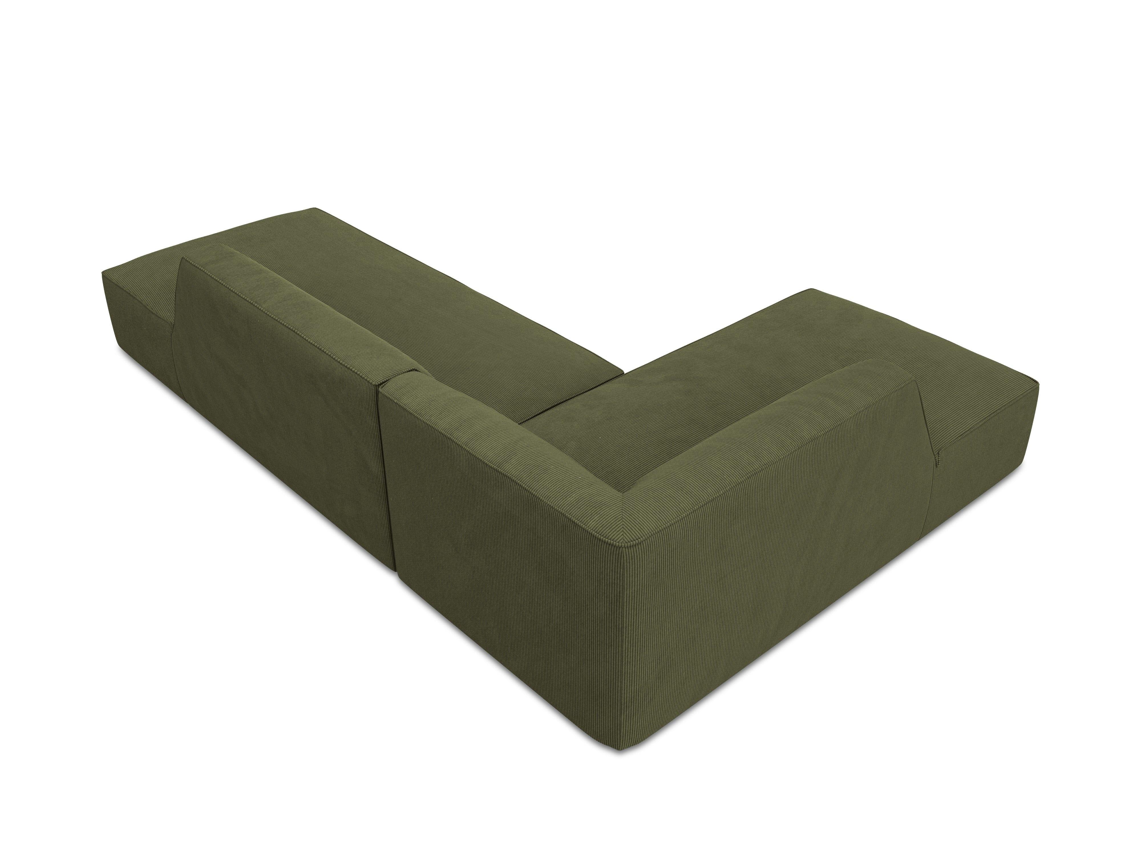 Sofa narożna sztruksowa lewostronna RUBY zielony Micadoni Eye on Design