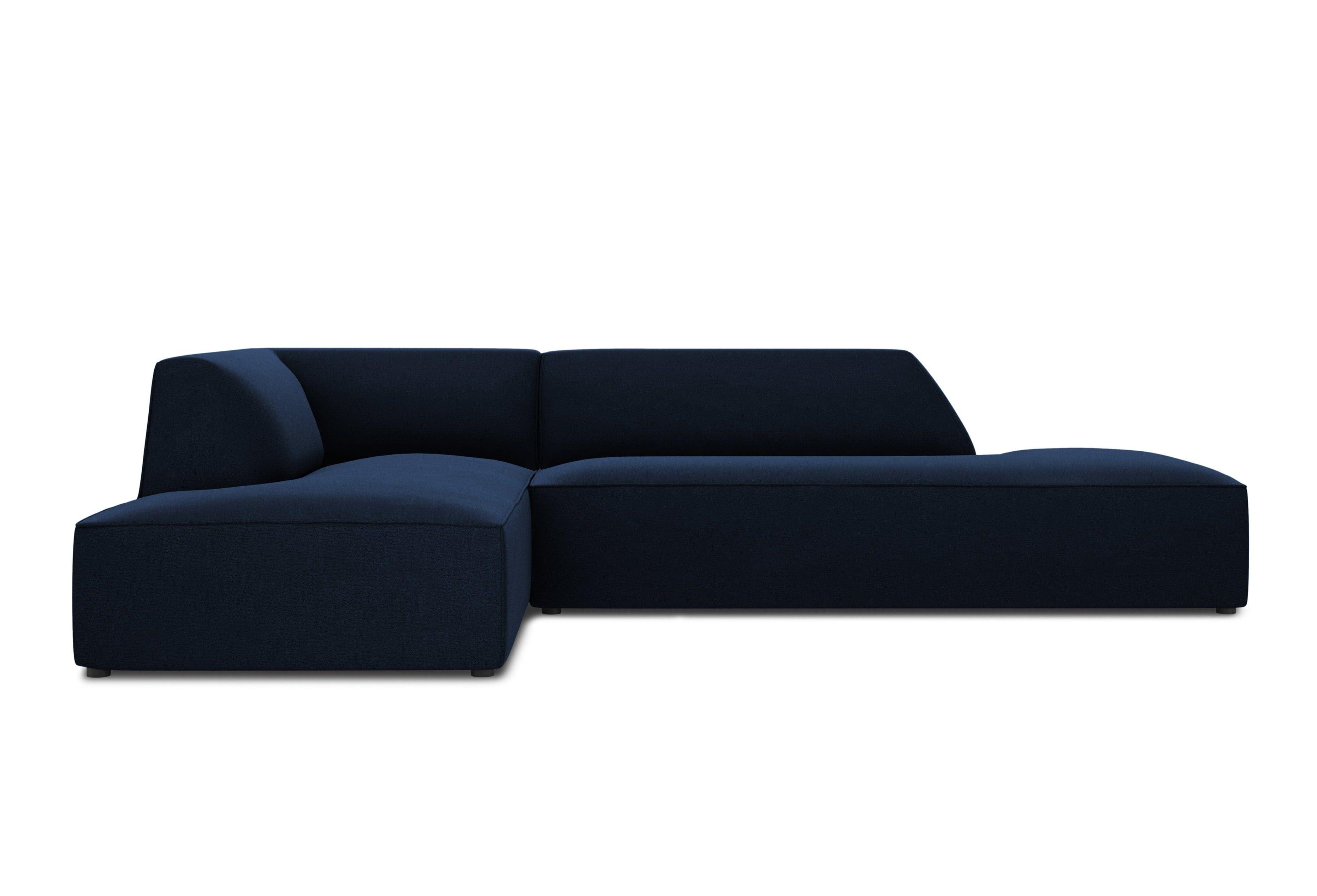 Sofa narożna aksamitna lewostronna RUBY granat królewski Micadoni Eye on Design