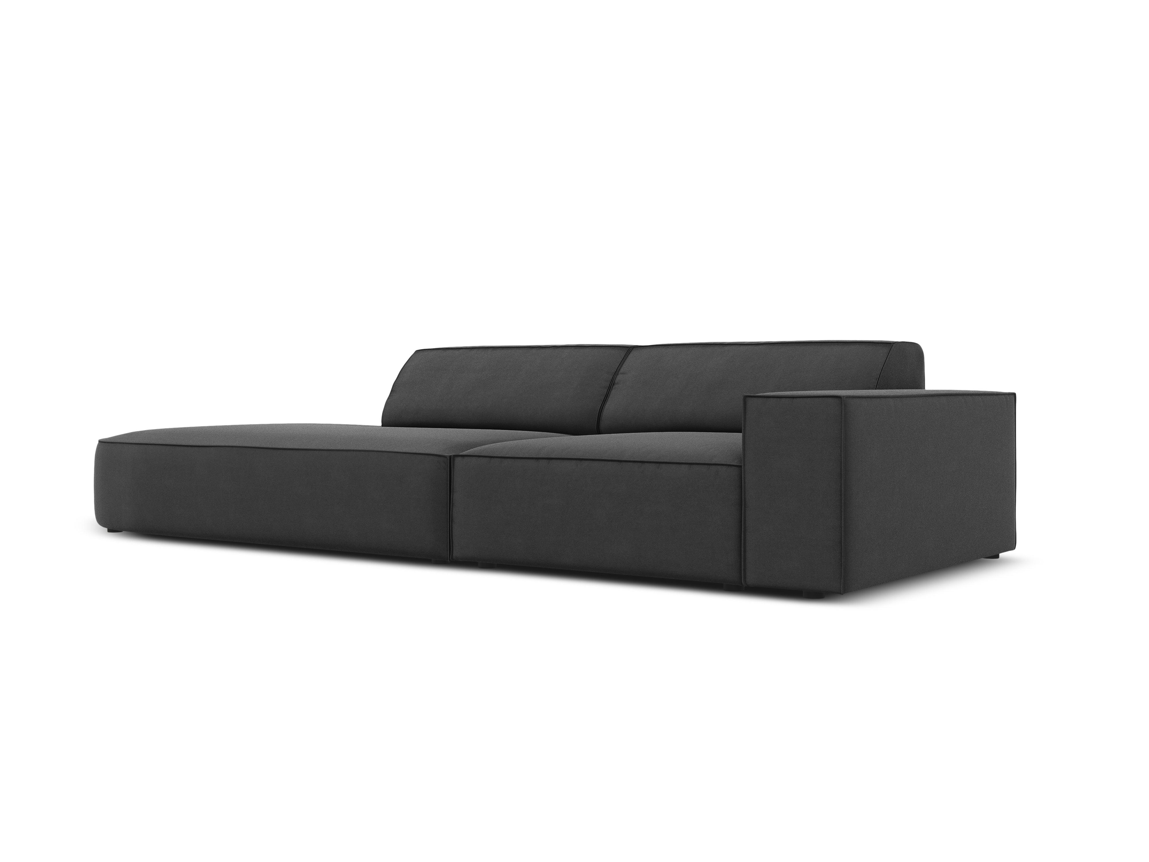 Sofa aksamitna lewostronna okrągła 3-osobowa JODIE ciemnoszary Micadoni Eye on Design