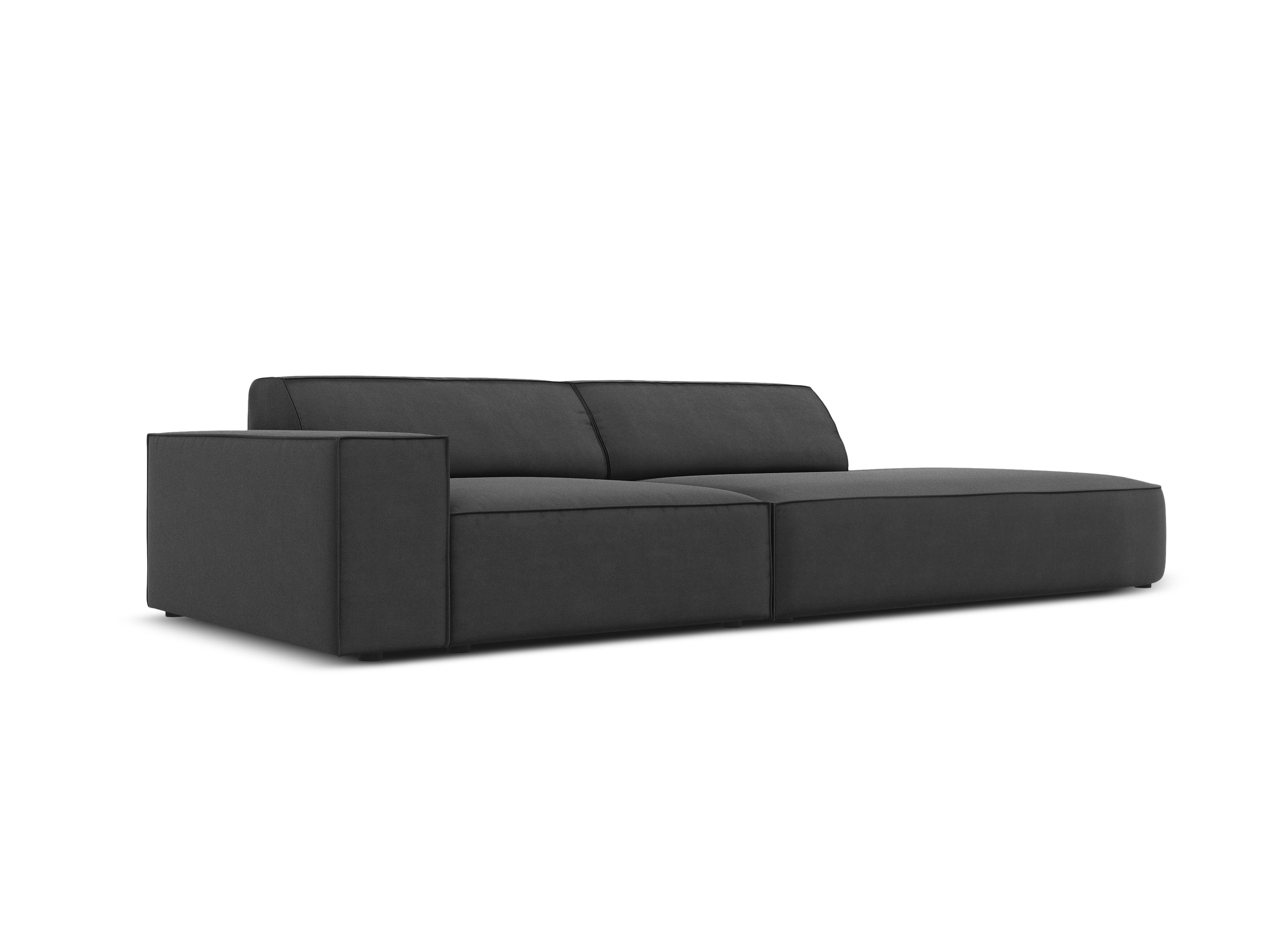 Sofa aksamitna prawostronna okrągła 3-osobowa JODIE ciemnoszary Micadoni Eye on Design