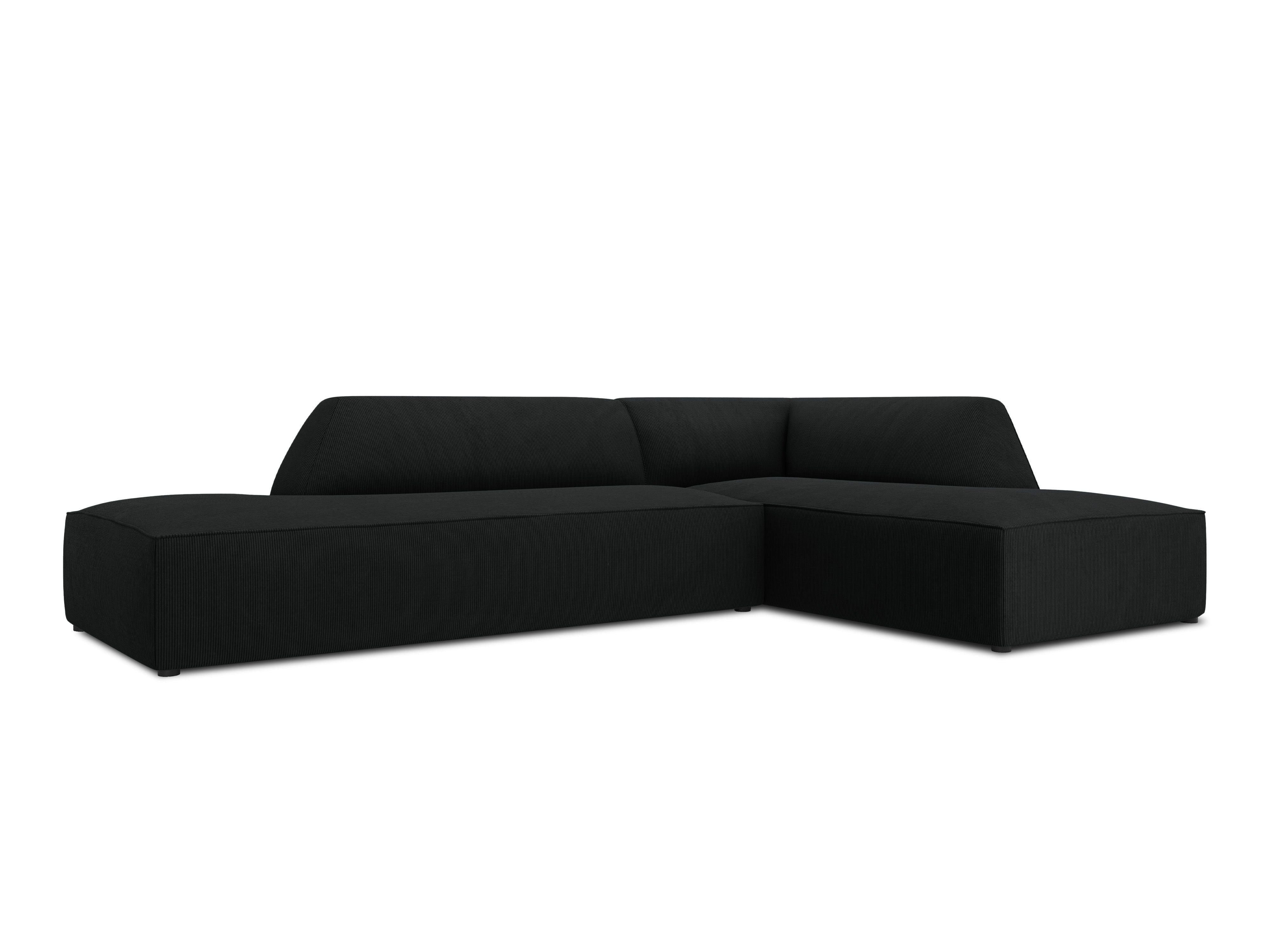 Sofa narożna sztruksowa prawostronny RUBY czarny Micadoni Eye on Design