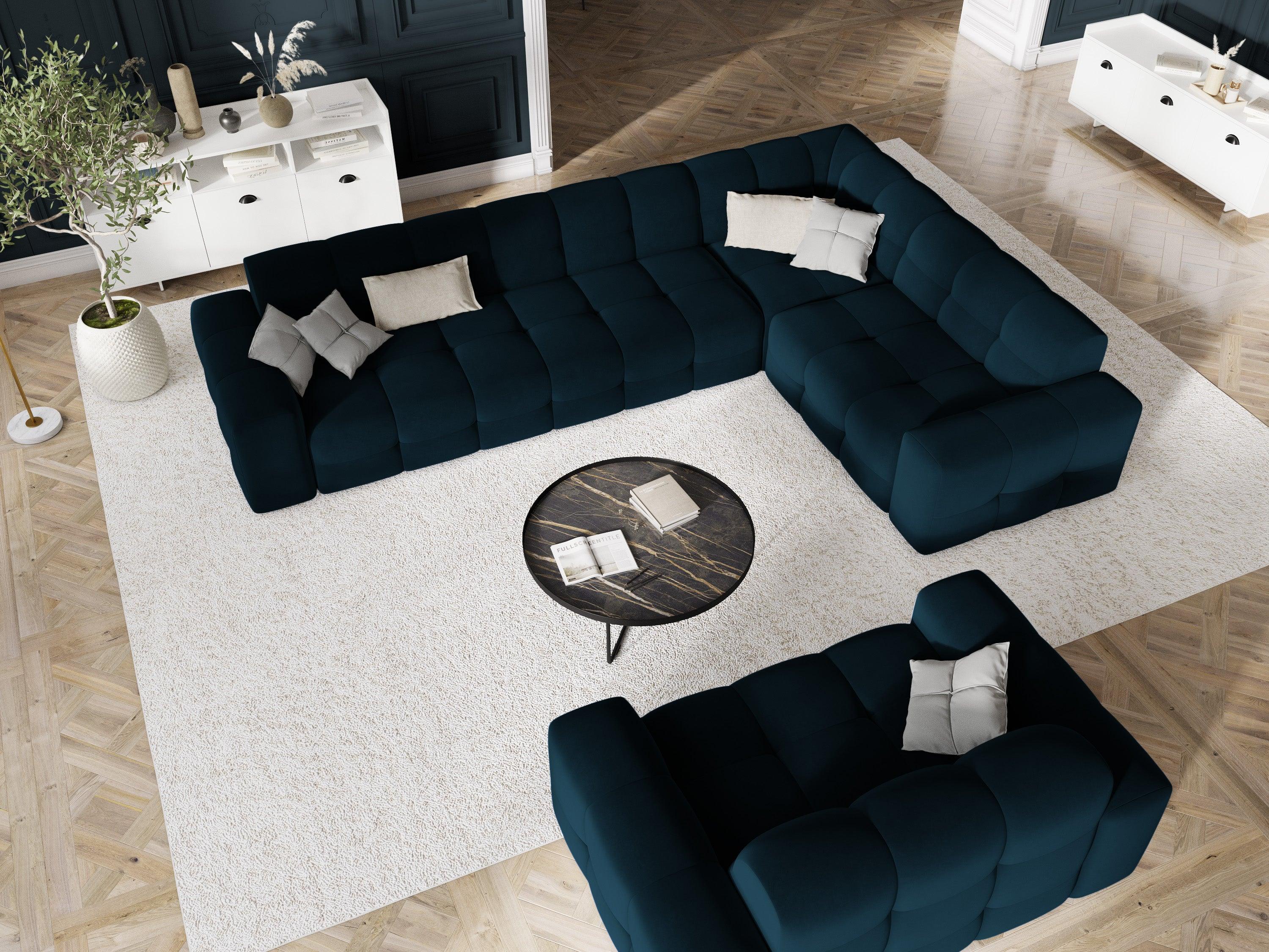 Narożnik prawostronny 6-osobowy KENDAL granatowy Micadoni Eye on Design