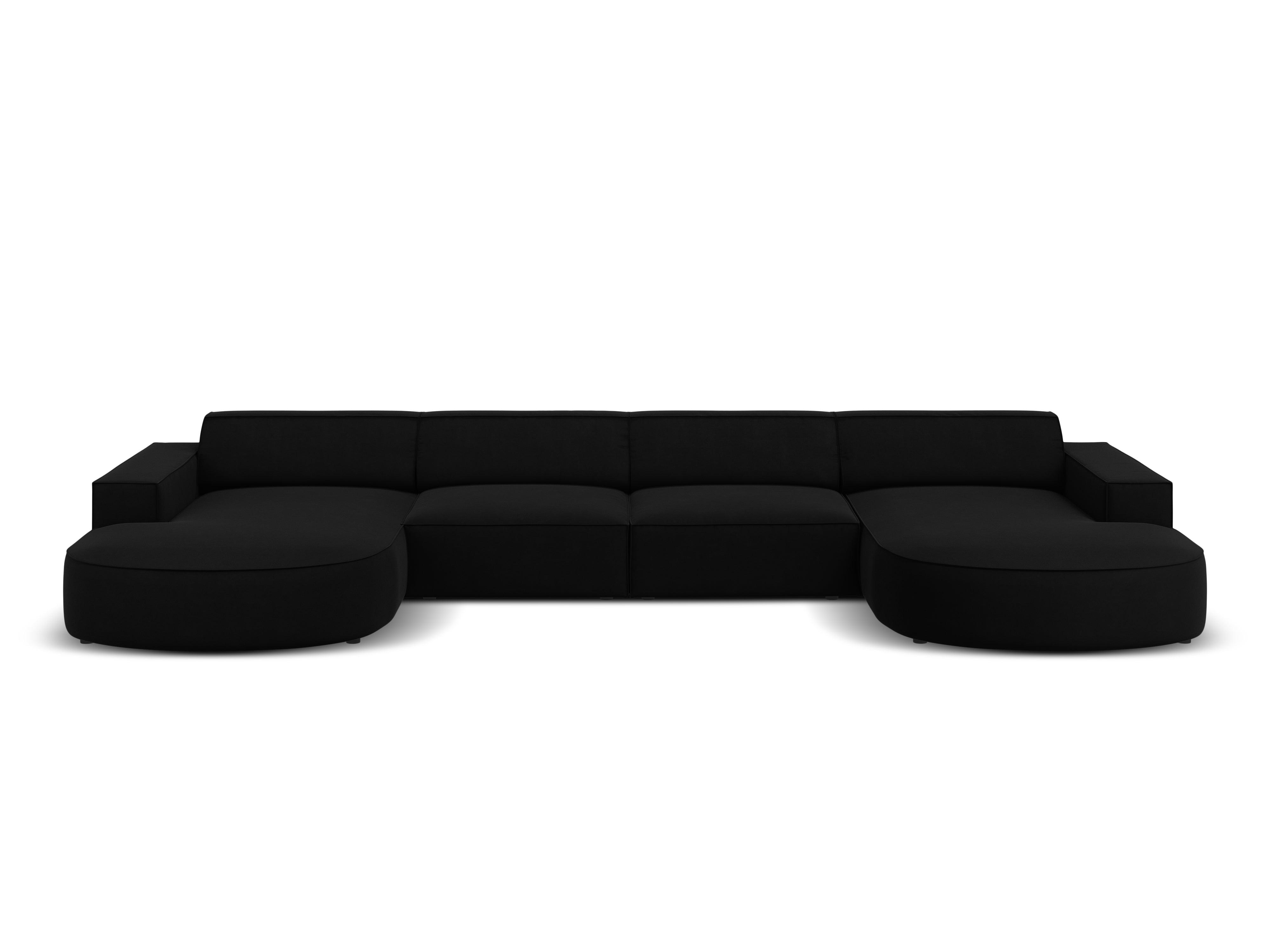 Sofa aksamitna panoramiczna okrągła JODIE czarny Micadoni Eye on Design