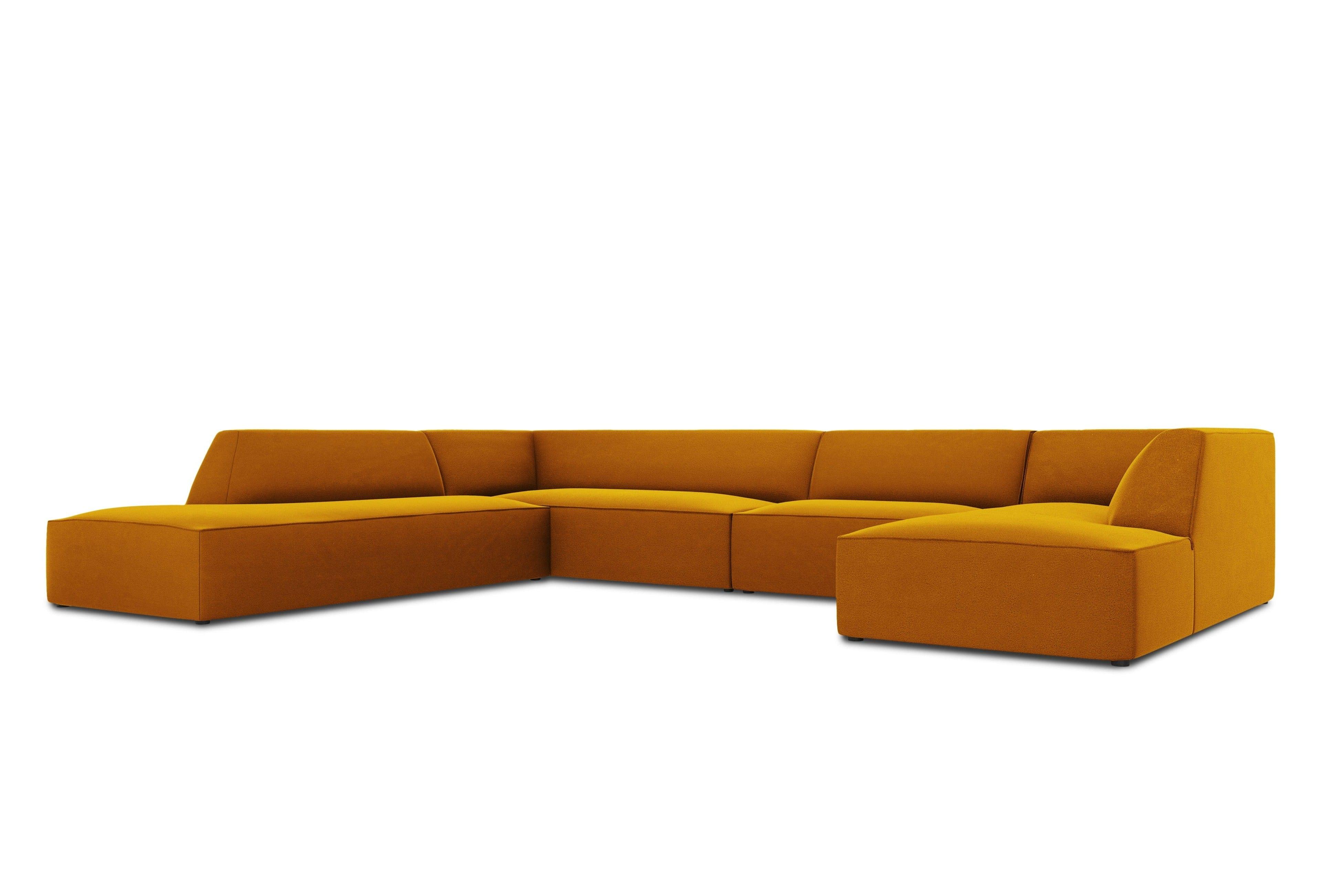 Narożnik w kształcie U aksamitny lewostronny RUBY żółty Micadoni Eye on Design