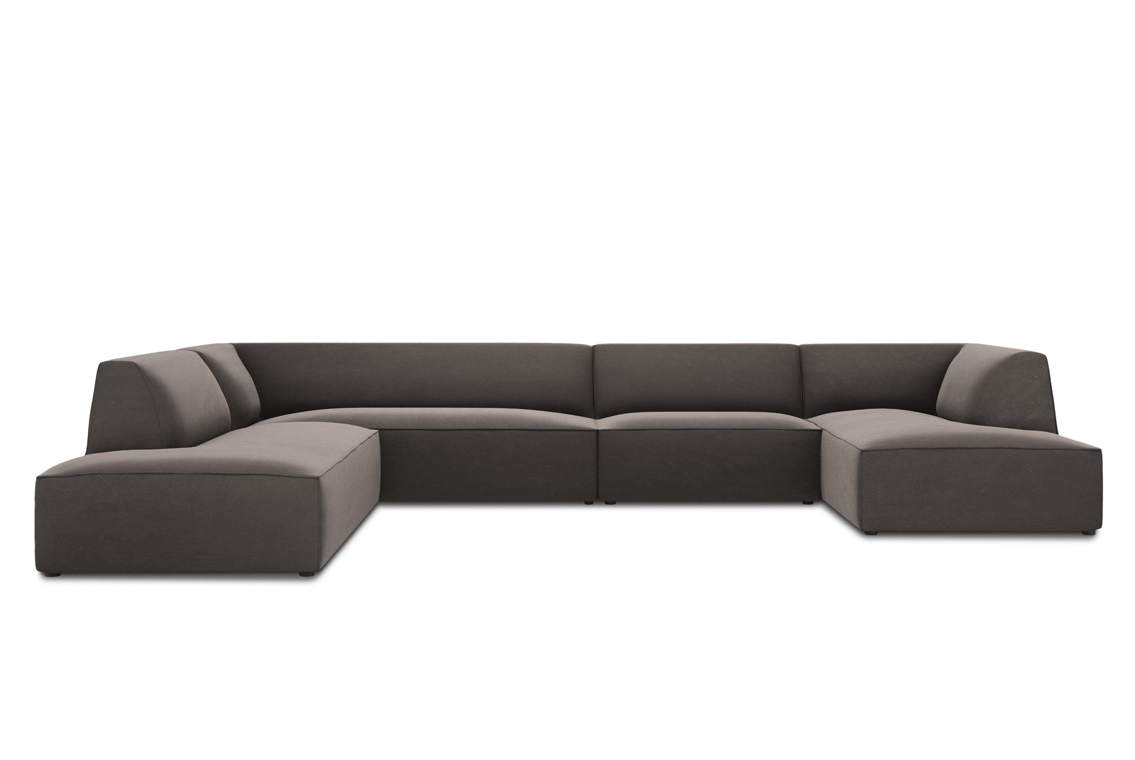 Narożnik w kształcie U aksamitny lewostronny RUBY ciemnoszary Micadoni Eye on Design