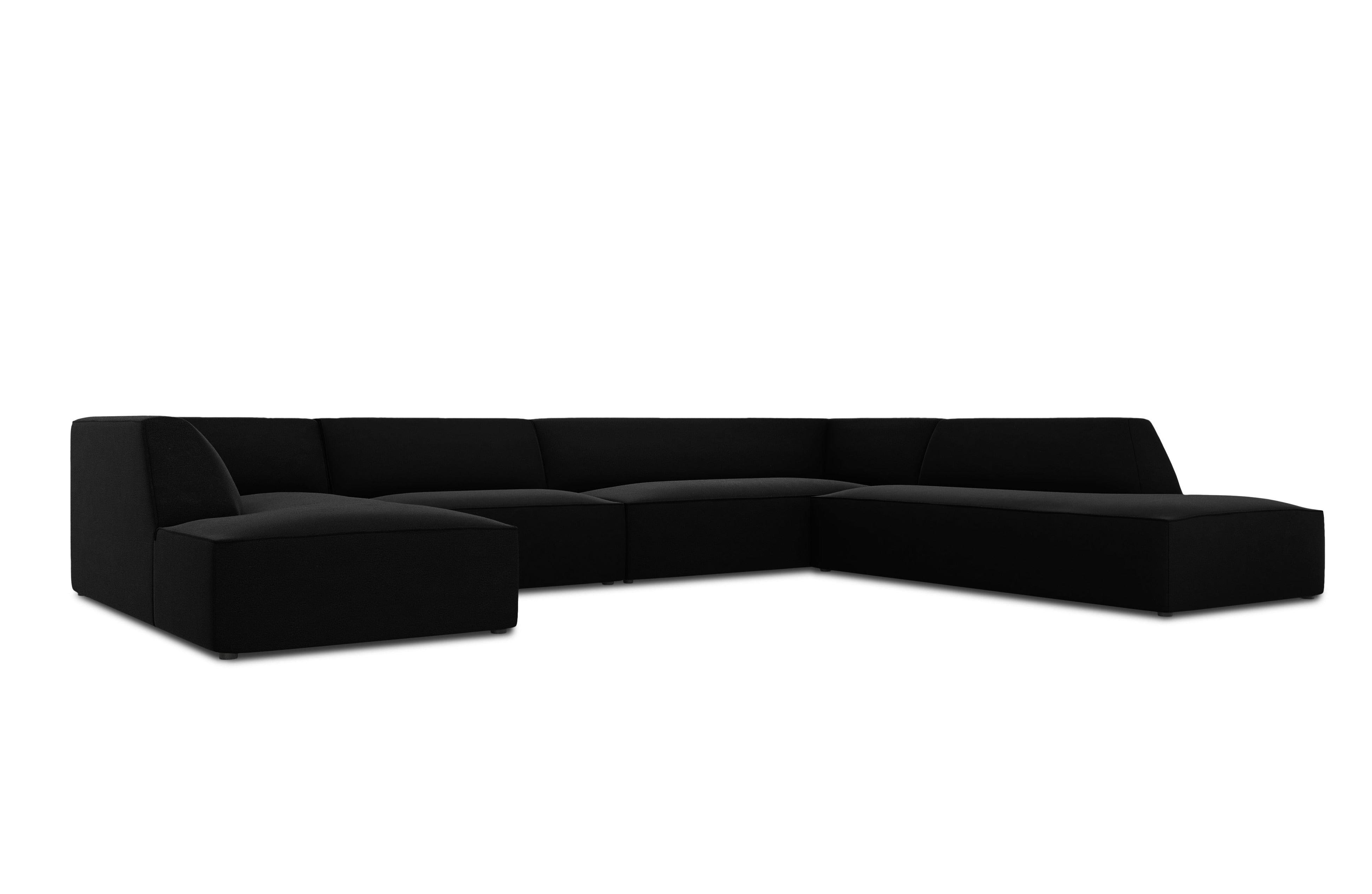 Narożnik w kształcie U aksamitny prawostronny RUBY czarny Micadoni Eye on Design