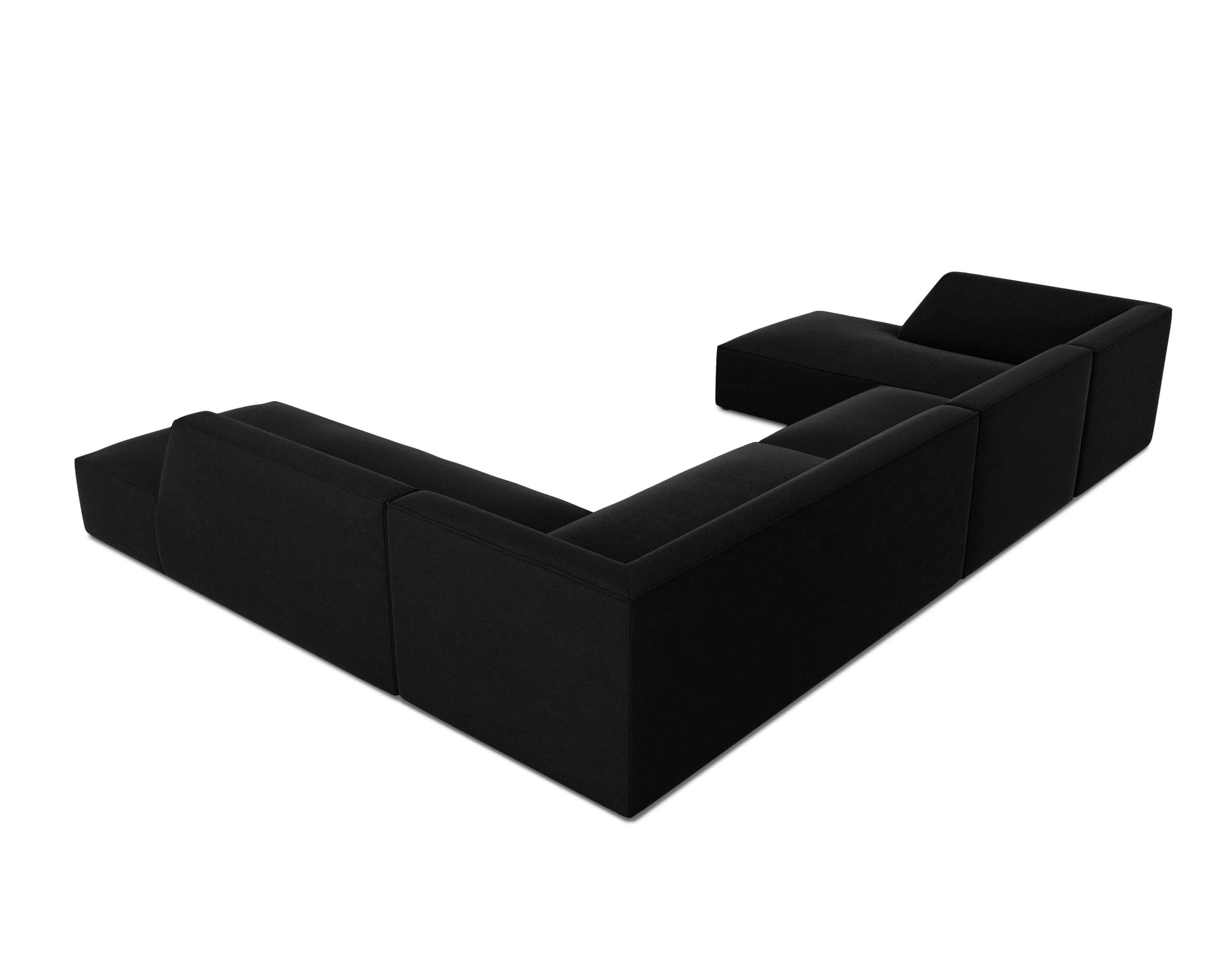 Narożnik w kształcie U aksamitny prawostronny RUBY czarny Micadoni Eye on Design