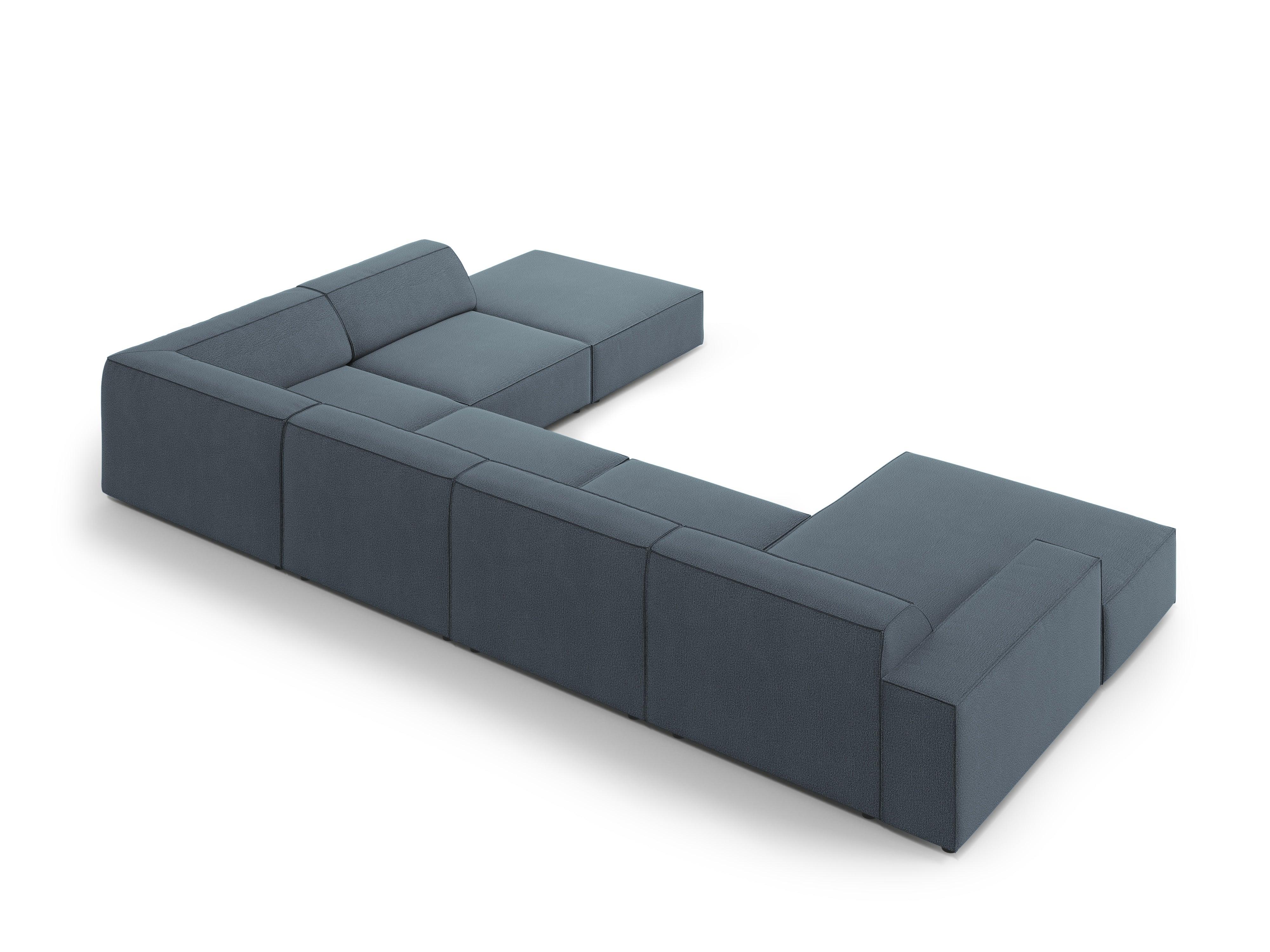 Sofa panoramiczna prawostronna JODIE niebieski Micadoni Eye on Design