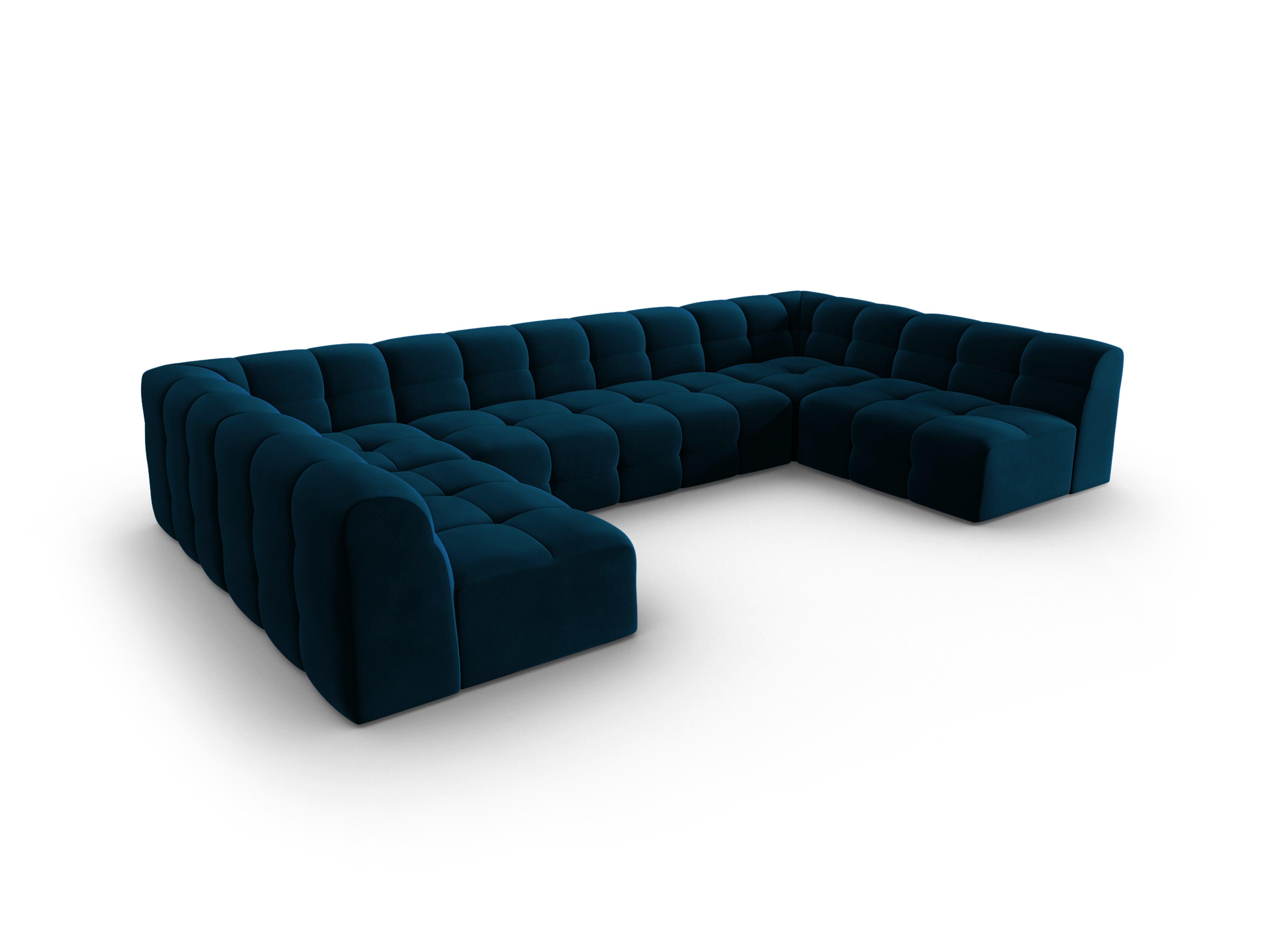 Narożnik aksamitny w kształcie U KENDAL granatowy Micadoni Eye on Design