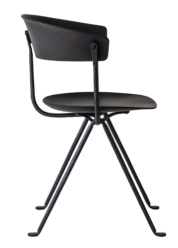 Krzesło OFFICINA antracytowa rama czarna skóra Magis Eye on Design