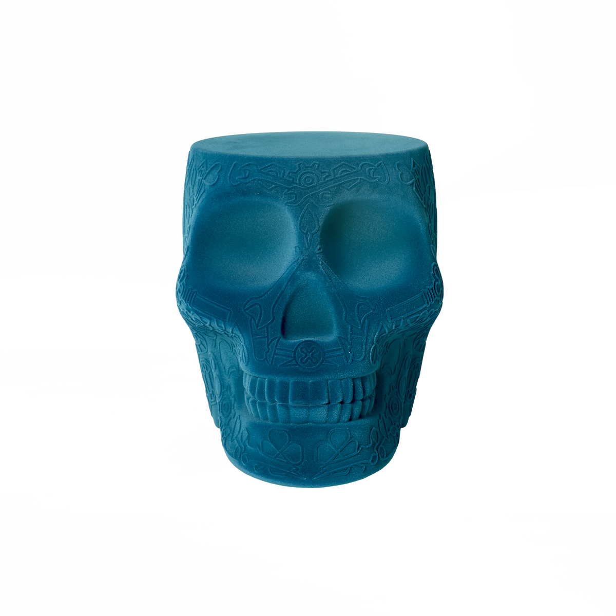 Stołek i stolik boczny MEXICO VELVET niebieski BRAK U PRODUCENTA Qeeboo Eye on Design