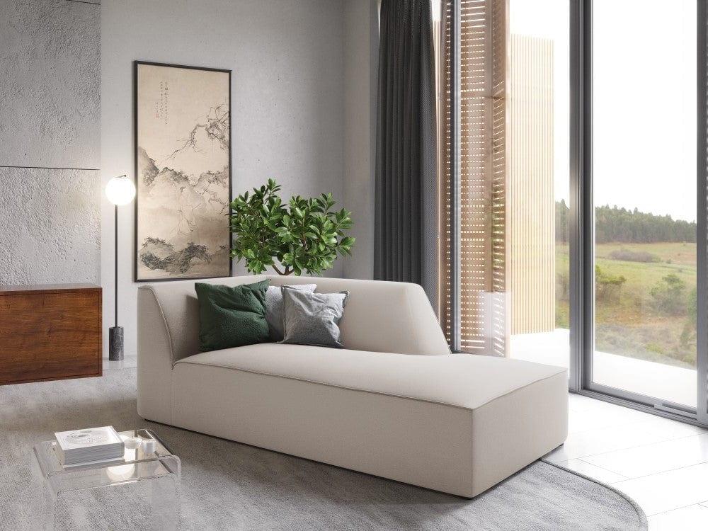 Szezlong aksamitny prawostronny RUBY beżowy Micadoni Eye on Design