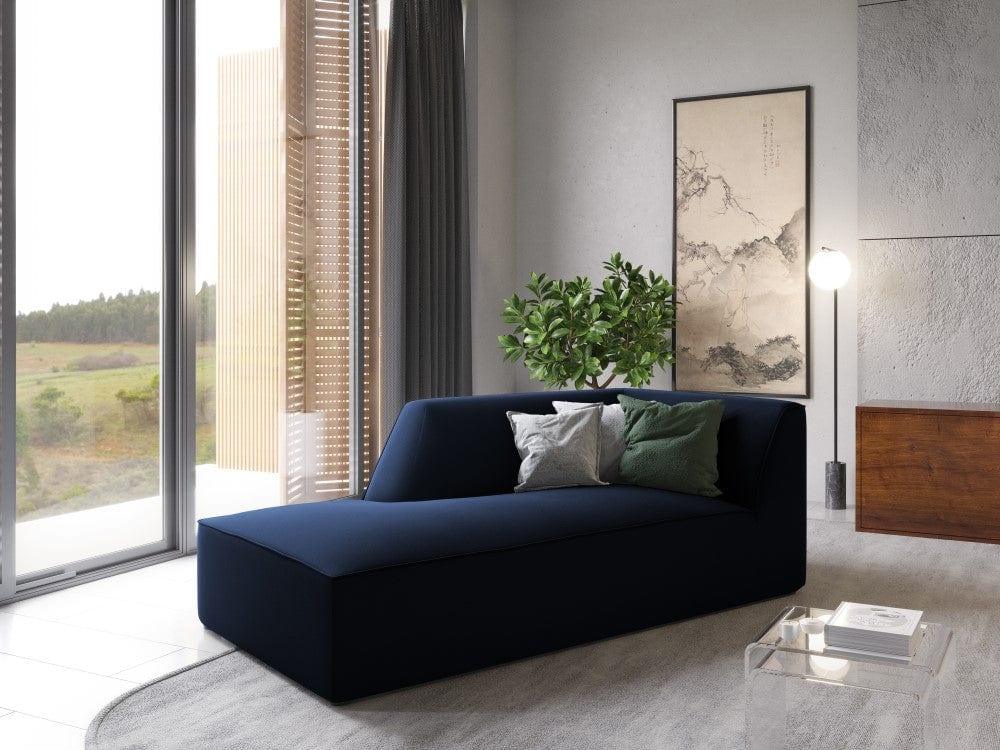 Szezlong aksamitny lewostronny RUBY granat królewski Micadoni Eye on Design