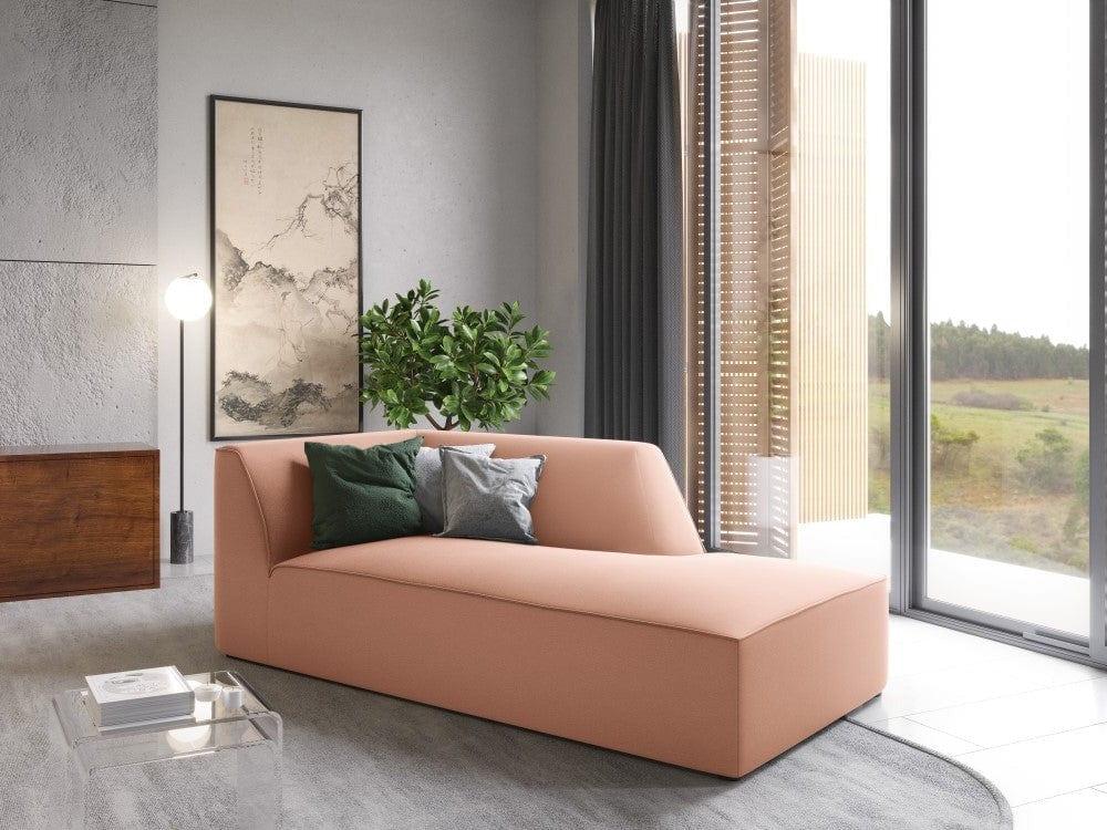 Szezlong aksamitny prawostronny RUBY łososiowy Micadoni Eye on Design